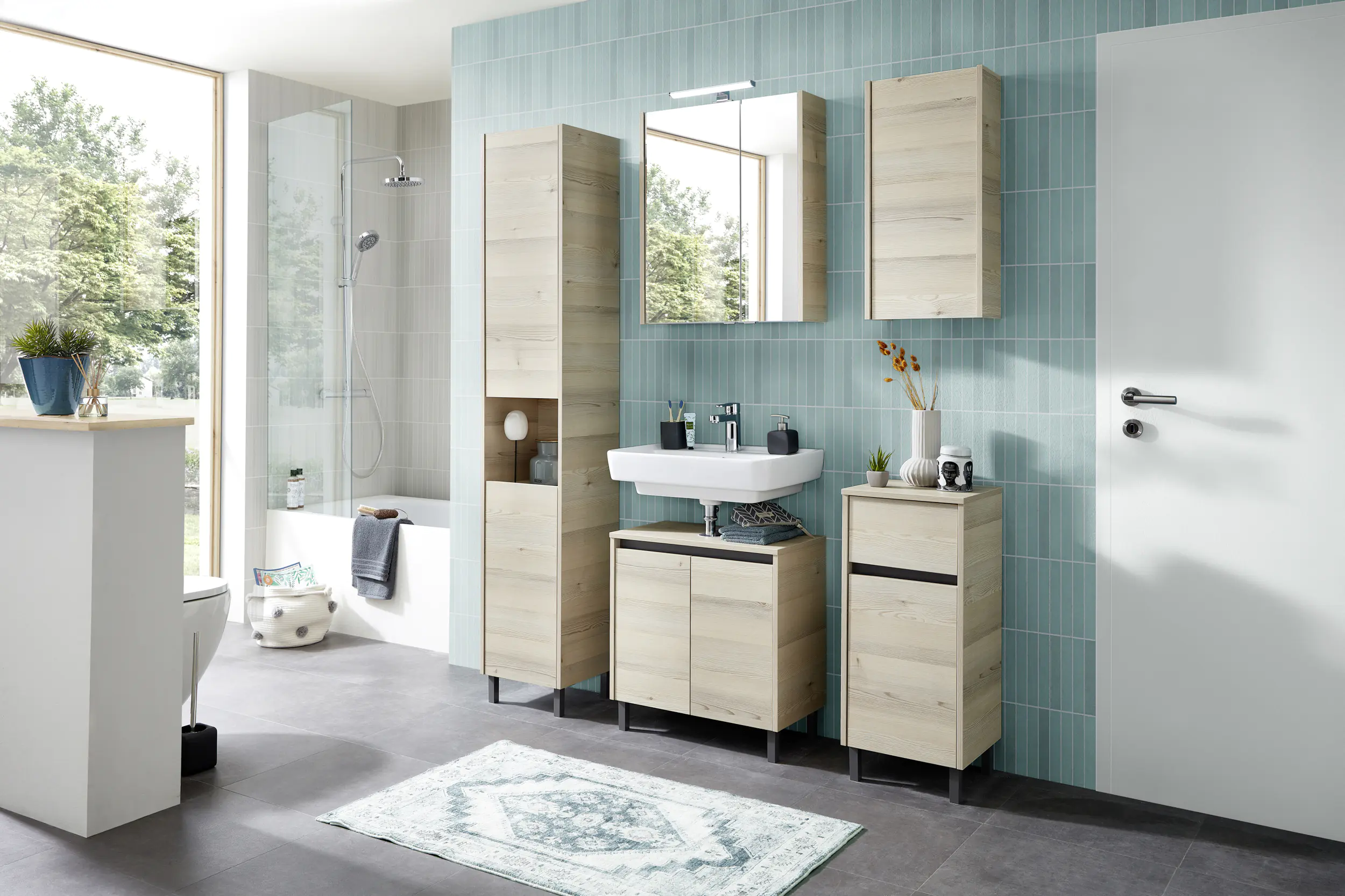 Pelipal Spiegelschrank Quickset 85-III LED-Aufsatzleuchte Polar Pinie 60 cm