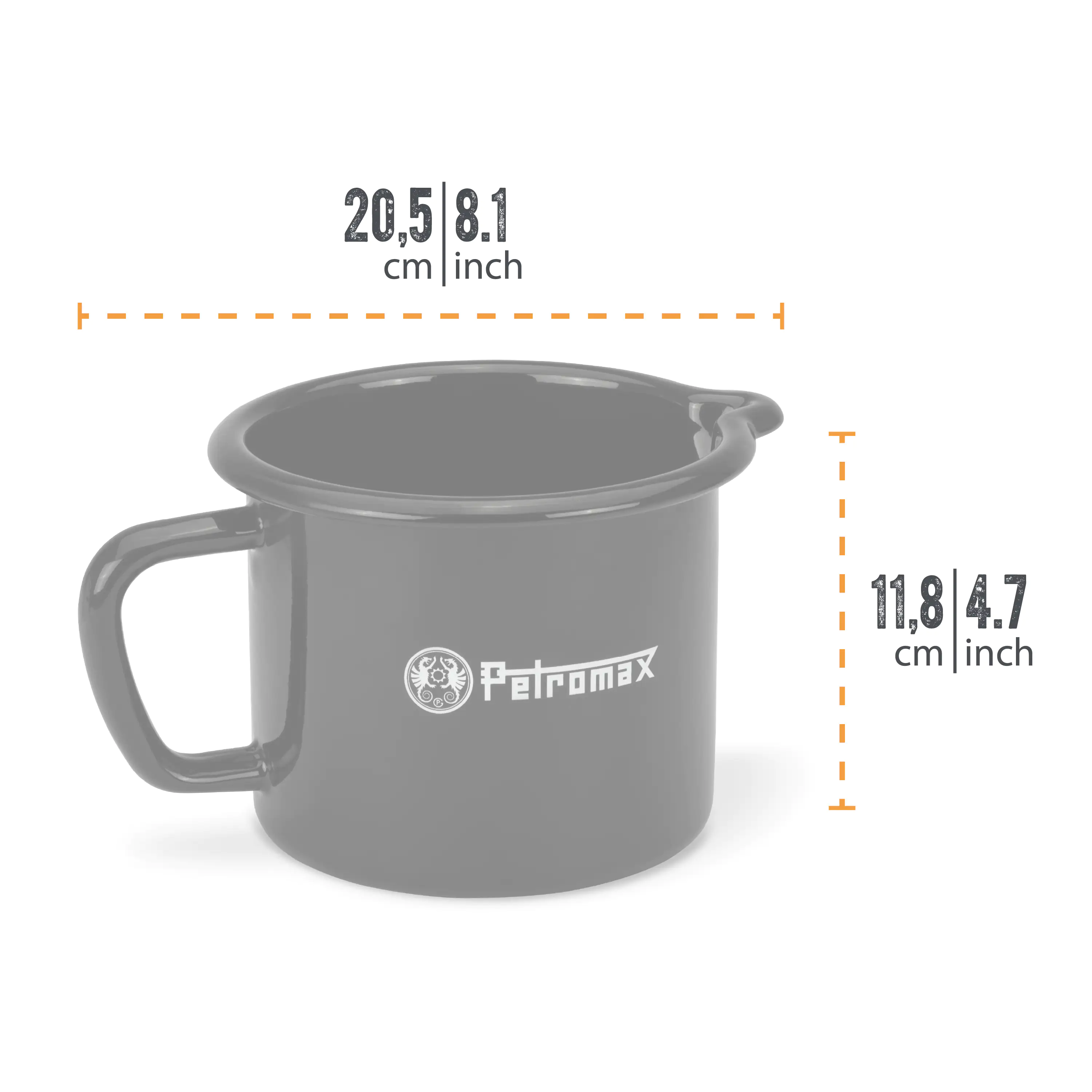 Petromax Milchtopf Emaille 1,4 Liter schwarz