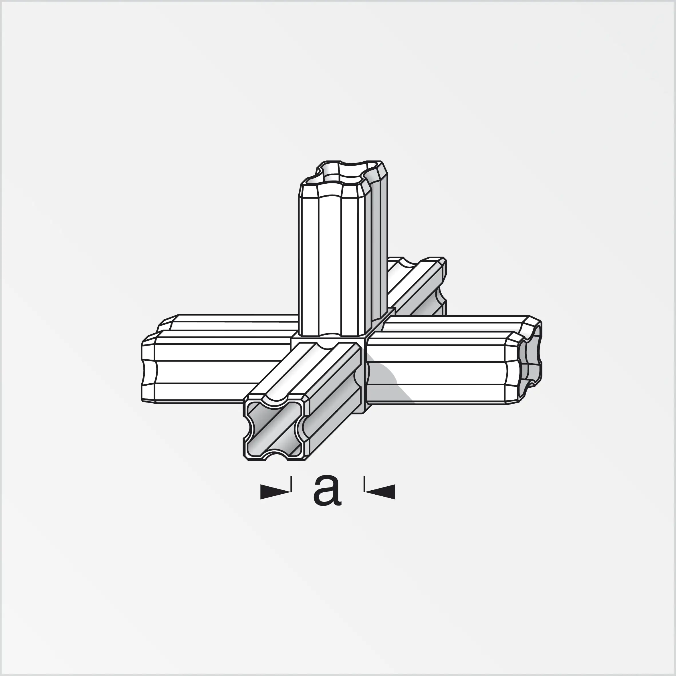 alfer Knoten-Verbinder 90º, 5 Zapfen 23.5 mm Kunststoff glatt weiss