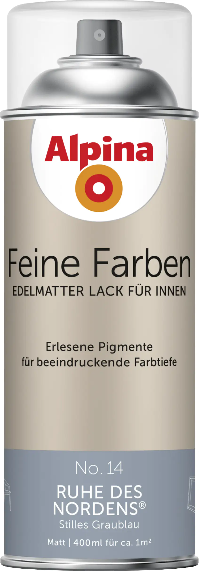 Alpina Feine Farben Sprühlack No. 14 Ruhe des Nordens  graublau edelmatt 400 ml
