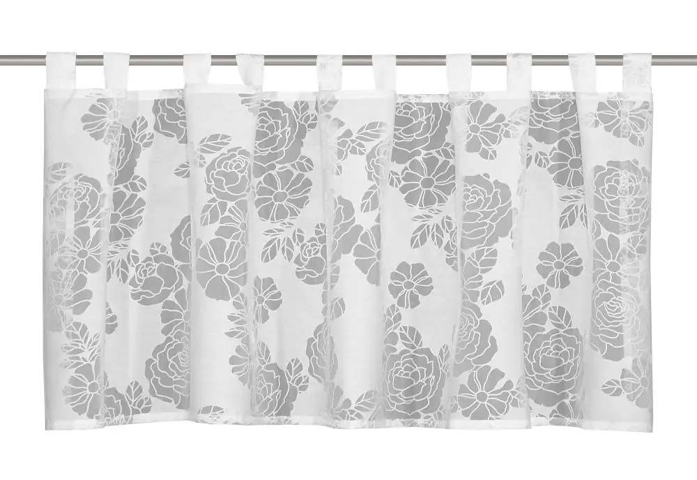 Neusser Collection Schlaufenpanneau Rosen, weiß, 45 x 140 cm