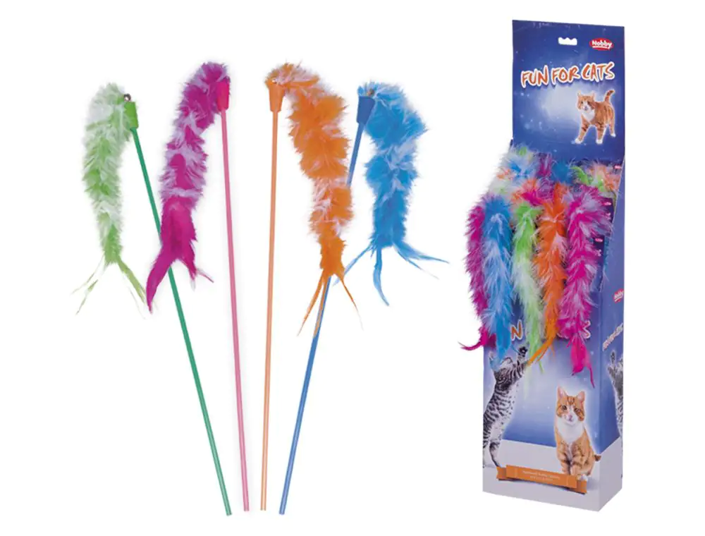 Nobby Katzenangel mit Spielzeug bunt