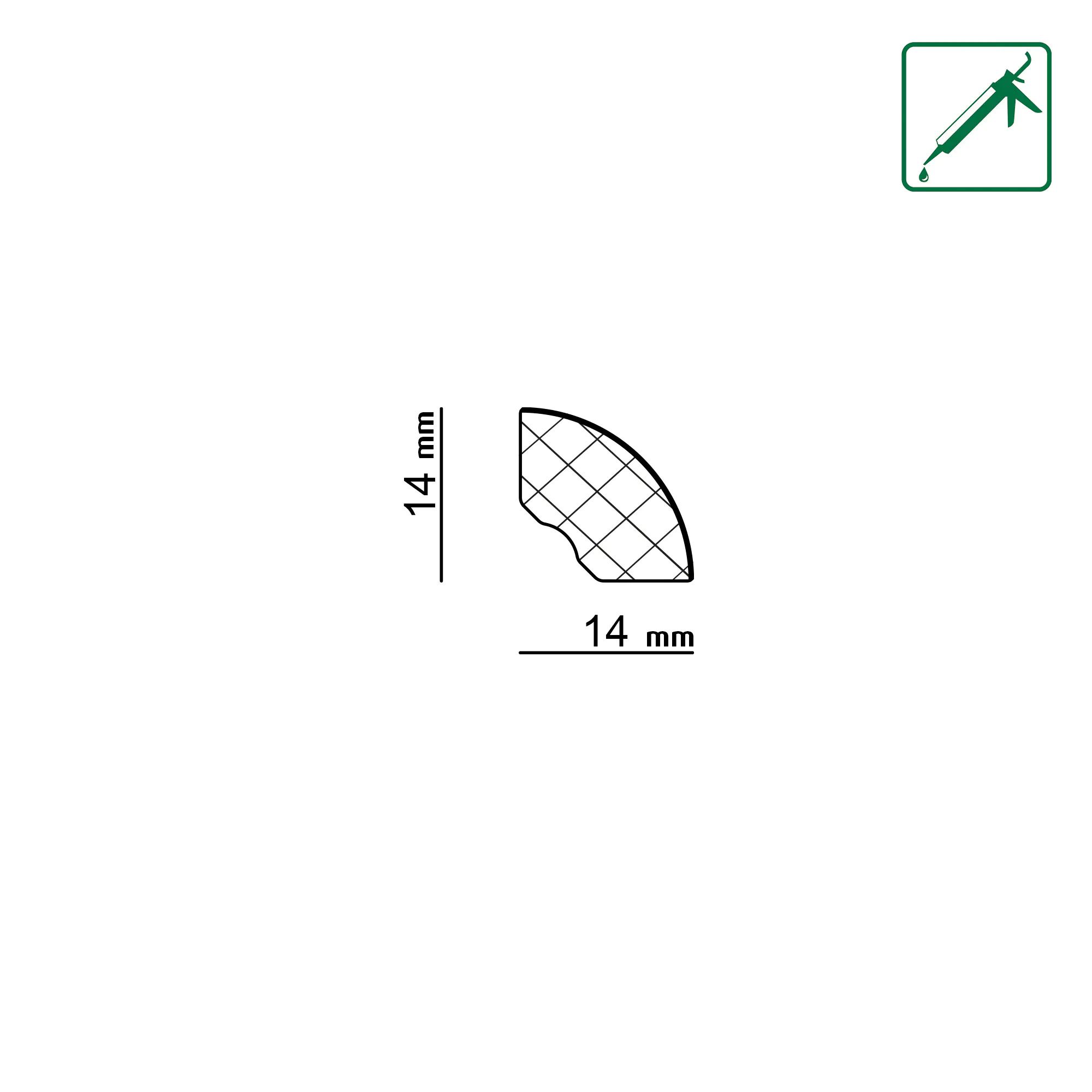 Neuhofer Viertelrundstab 240 x 1,4 x 1,4 cm weiß