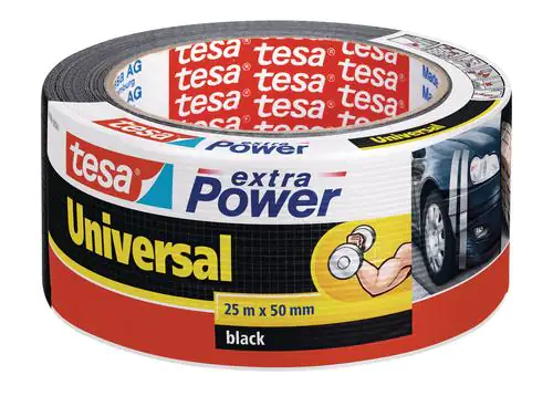 tesa extra Power Klebeband Universal 25 m x 50 mm, schwarz