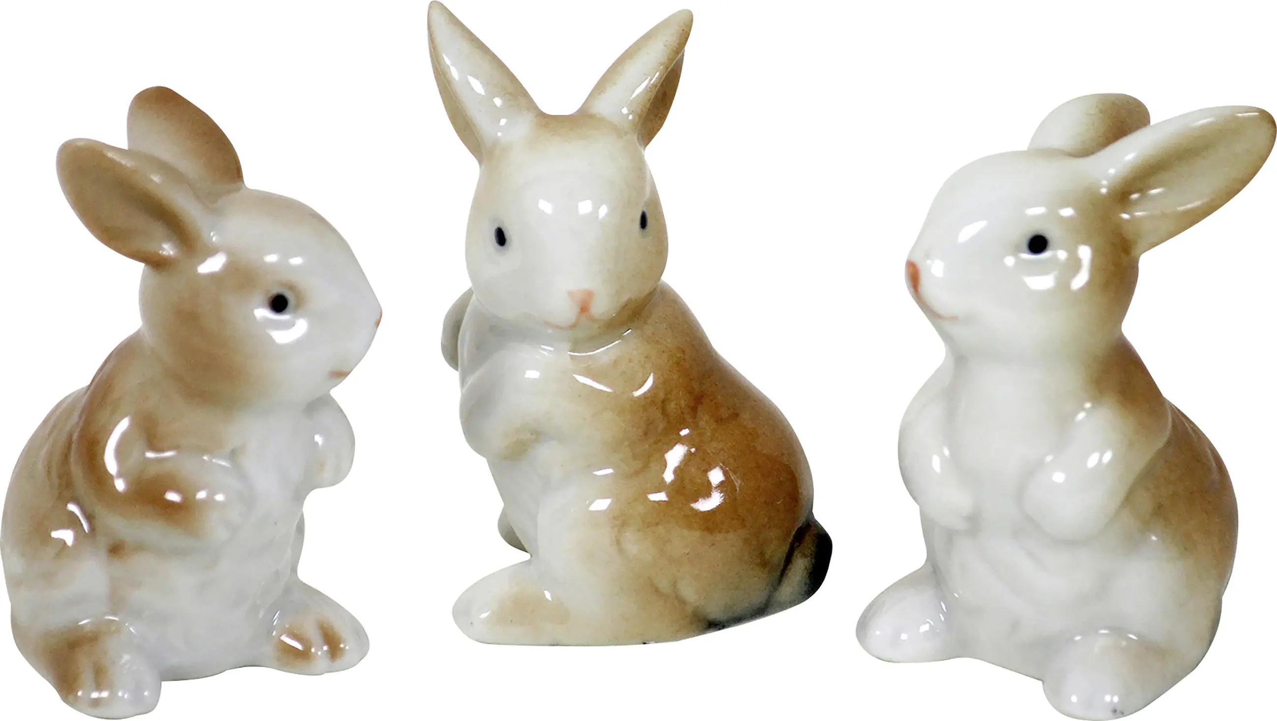 Deko Häschen Porzellan 6 cm braun