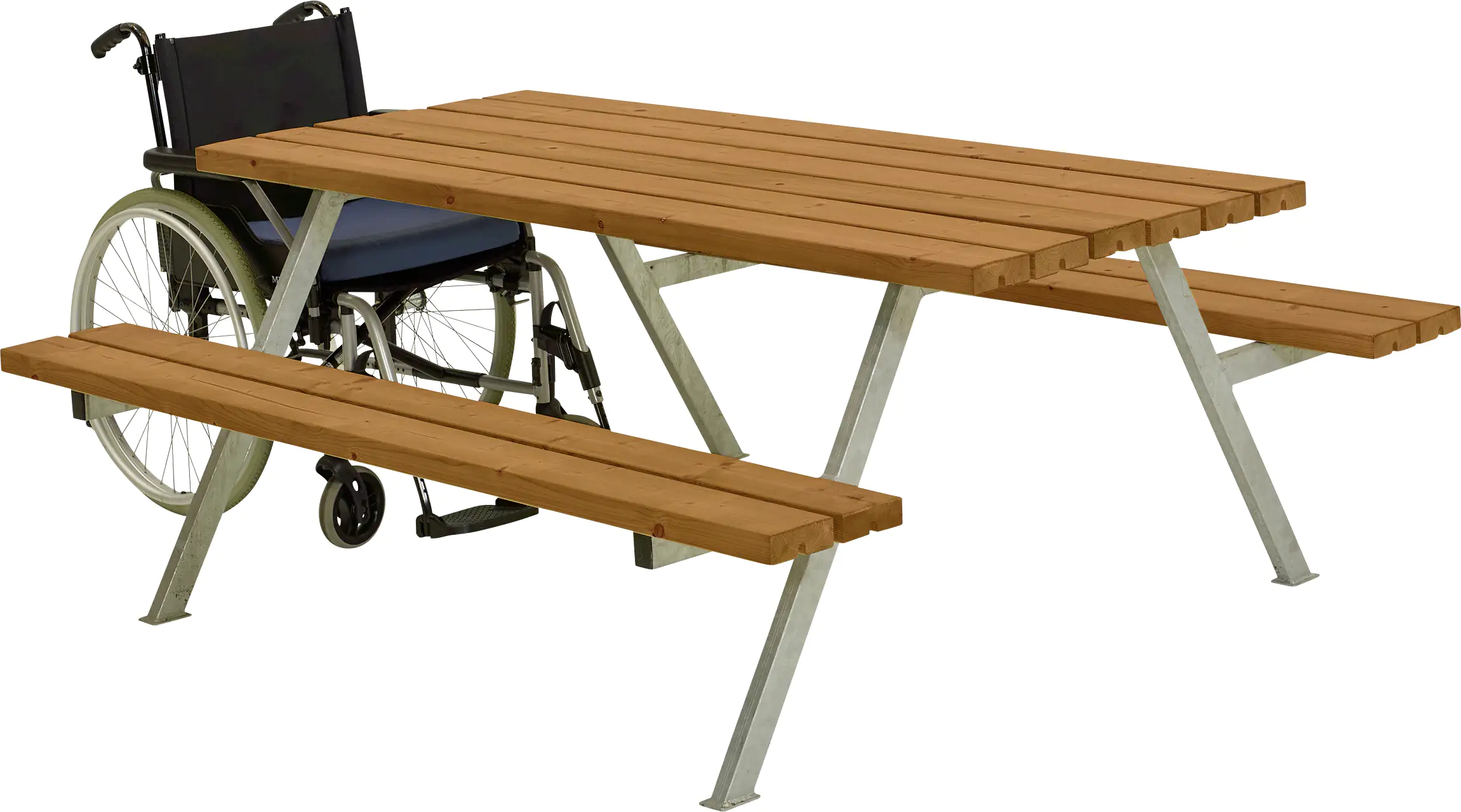 Plus Picknicktisch Alpha Stahl-Holz 177 x 185 x 73 cm teak