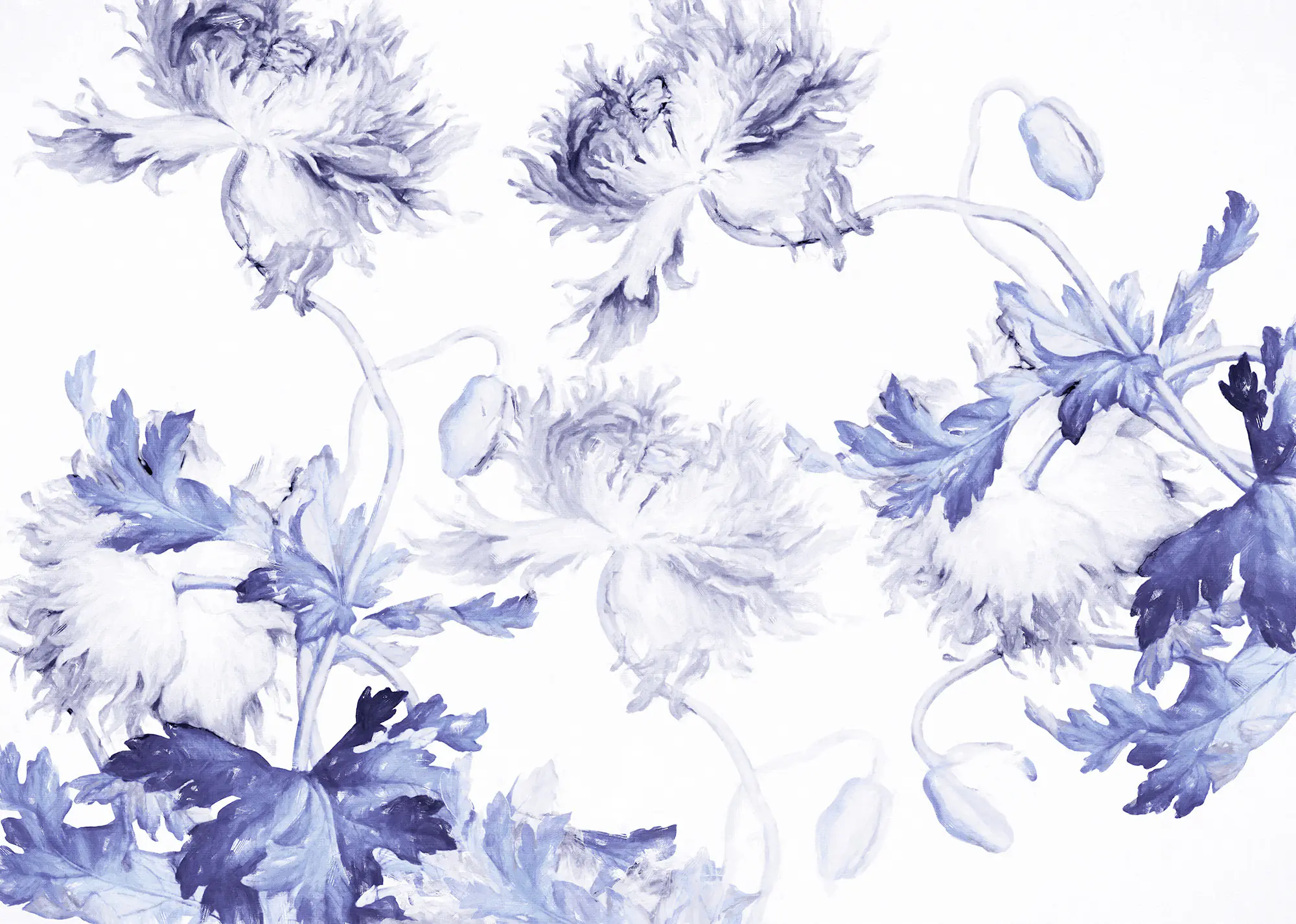 Komar Vlies Fototapete Blue Silhouettes 350 x 250 cm 