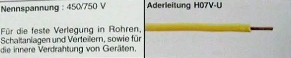 PVC-Aderleitung H07V-U 1,5 - 100 Meter, grün/gelb