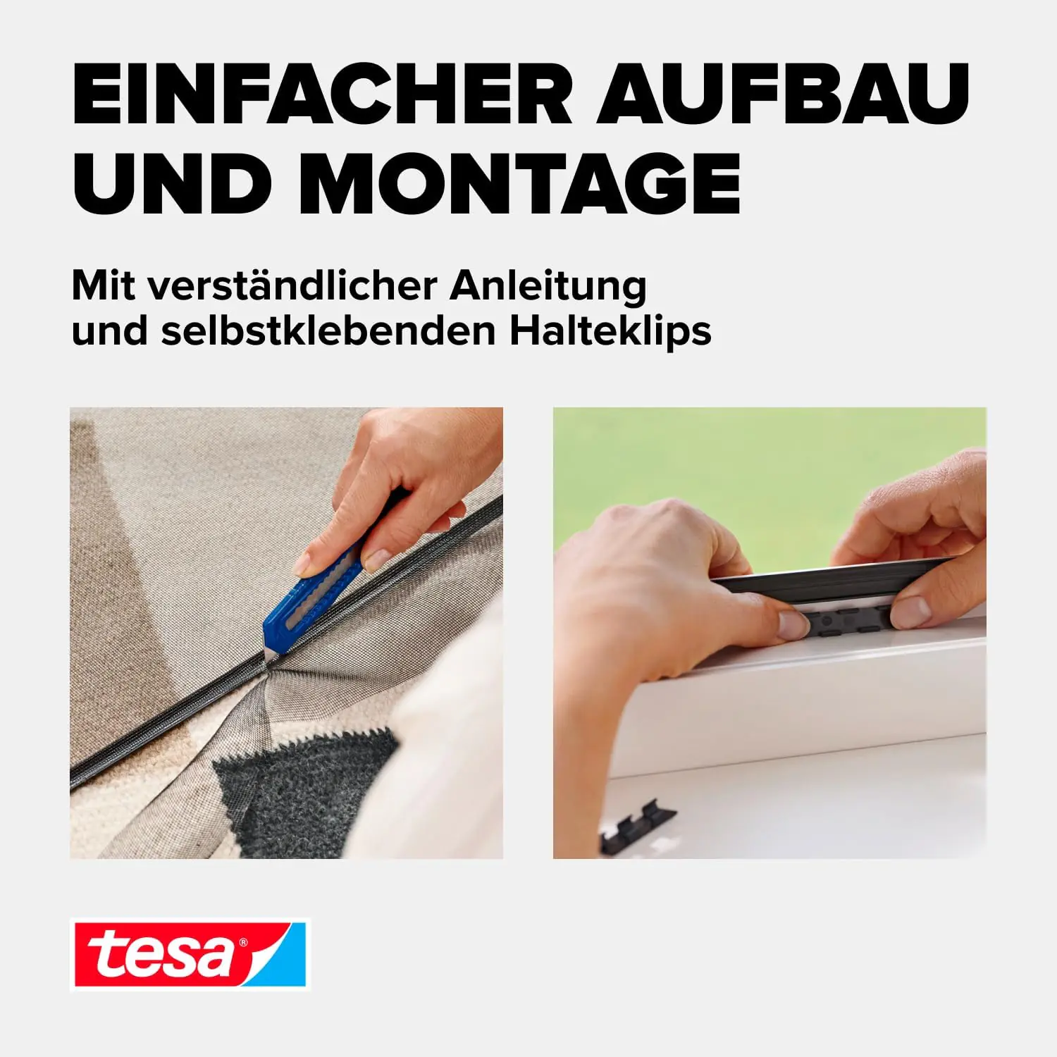 Tesa Insektenschutz Anklipsrahmen für Fenster 120 x 240 cm