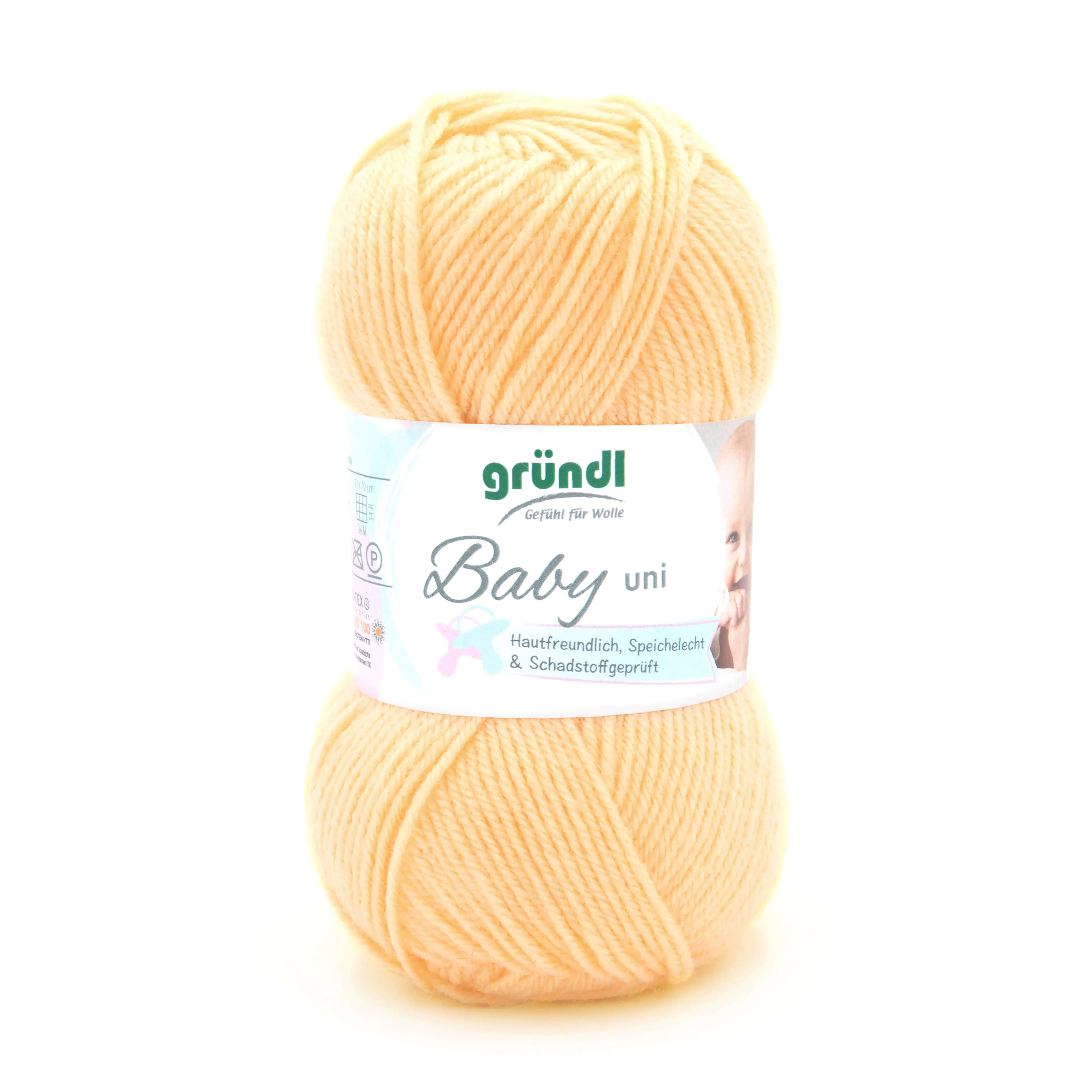 Gründl Wolle Baby uni 50 g pastellgelb