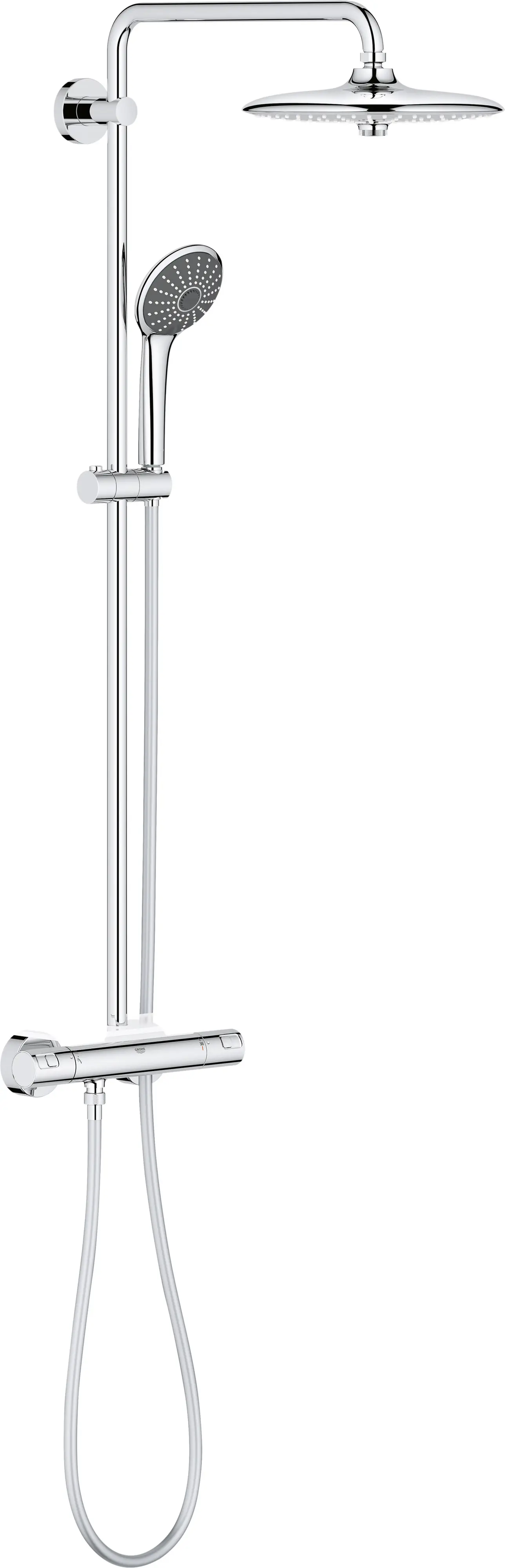 Grohe Kopfbrausesystem Vitalio Joy 260 verchromt, Aufputz-Thermostat mit Aquadimmer Funktion