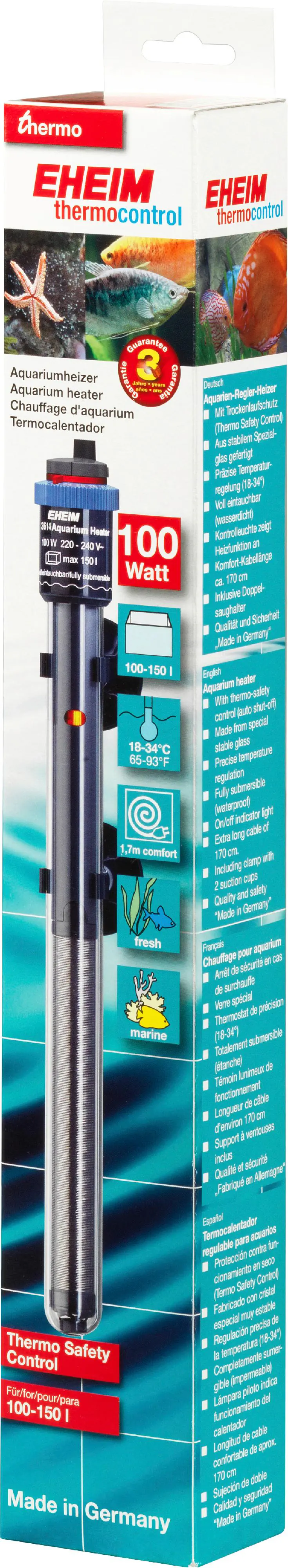 Eheim thermocontrol 100 Aquarienheizer Temperatur-Einstellung 18 bis 34 °C