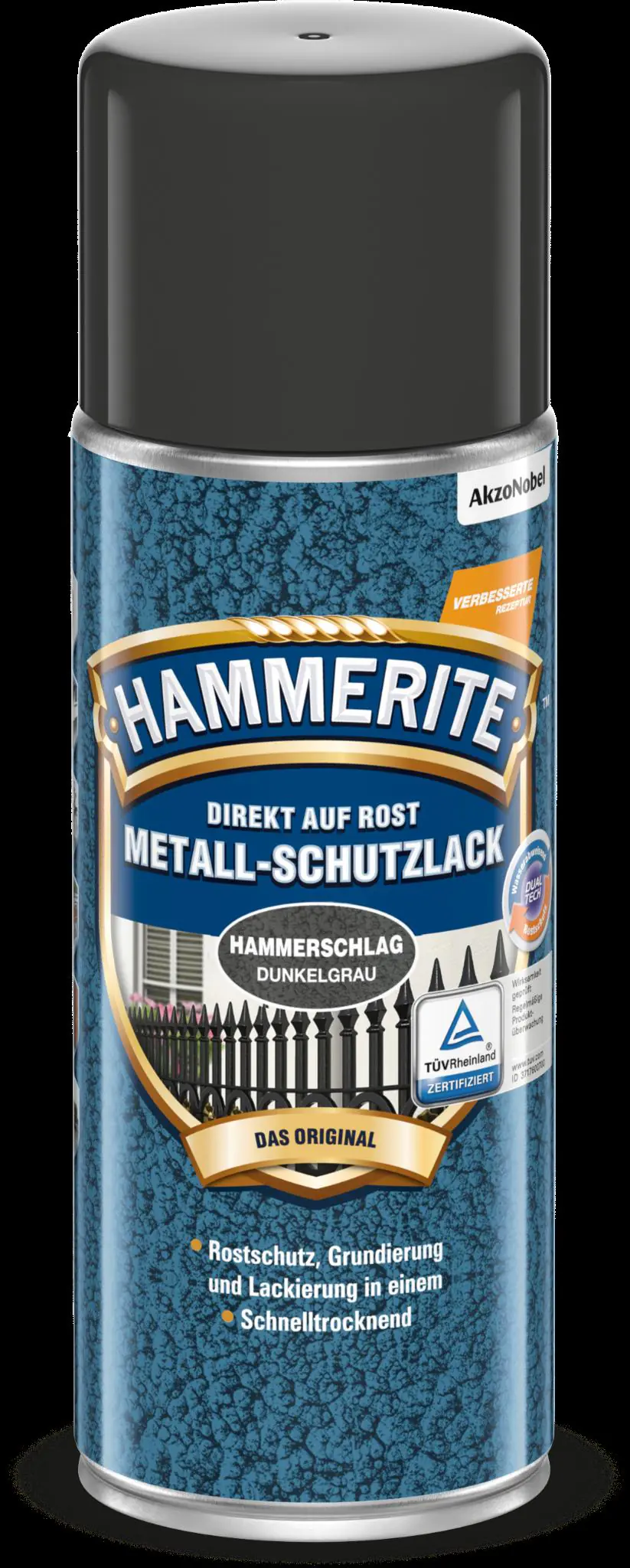 Hammerite Metall-Schutzlack Hammerschlag Spray 400 ml dunkelgrau