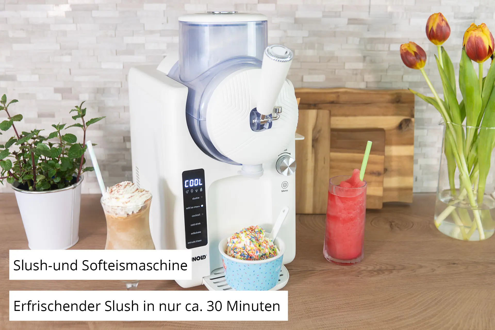Unold 2in1-Slush und Softeismaschine Sofie 48950 inkl. Kühlaggregat 2 l