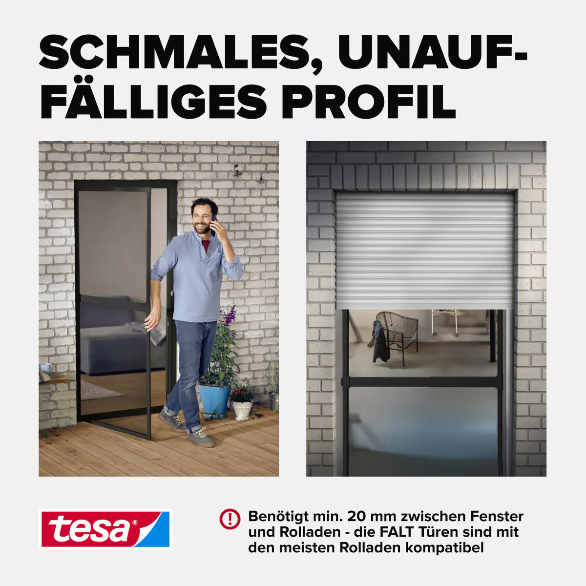 tesa Fliegenschutz-Tür FALT 100 x 220 cm anthrazit/anthrazit kürzbar