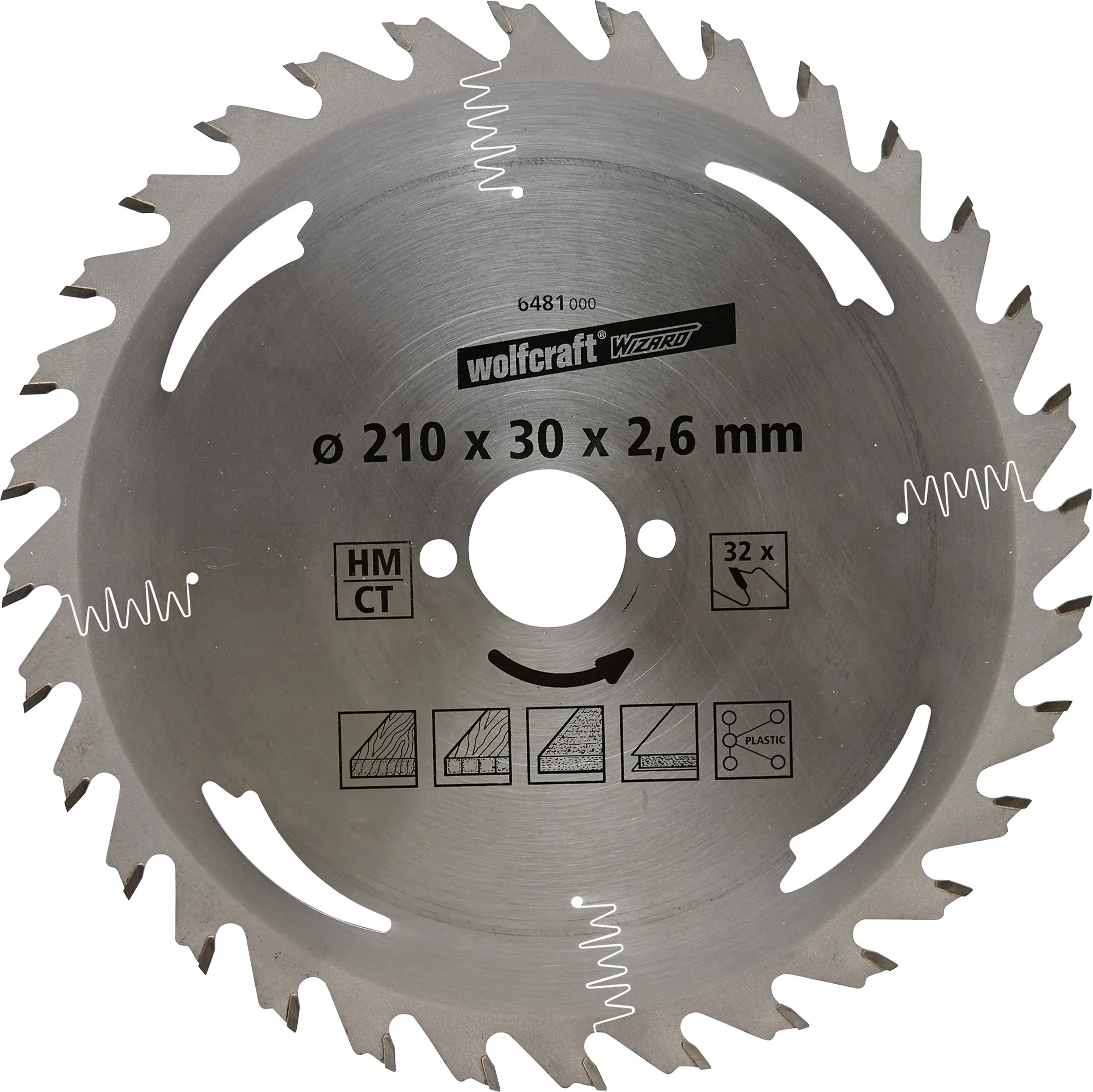Wolfcraft Kreissägeblatt Ø 210 mm Bohrung Ø 30 mm 32 Zähne