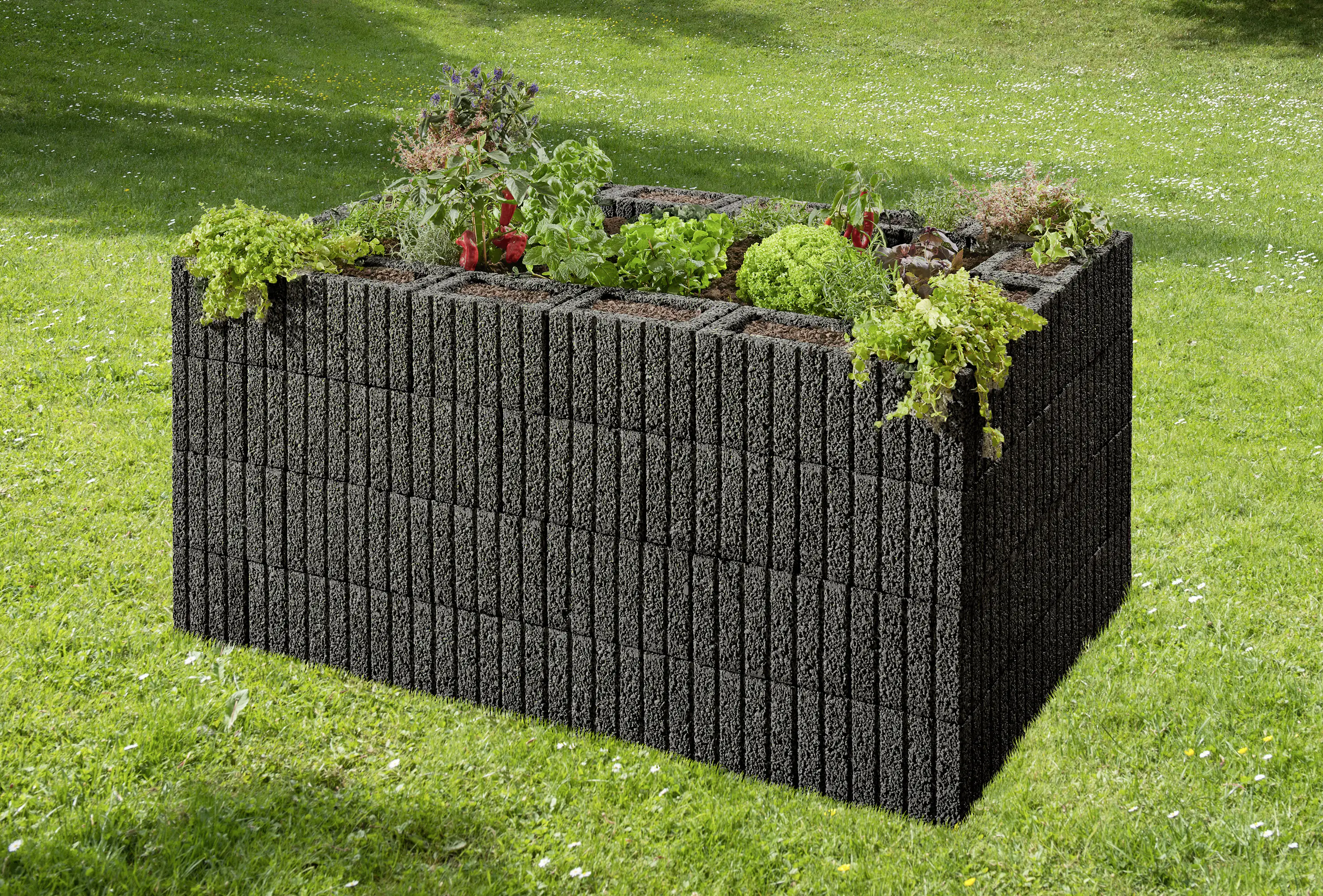 4024991854936_2460350 Kann Pflanzstein Mini 30 x 20 x 20 cm anthrazit