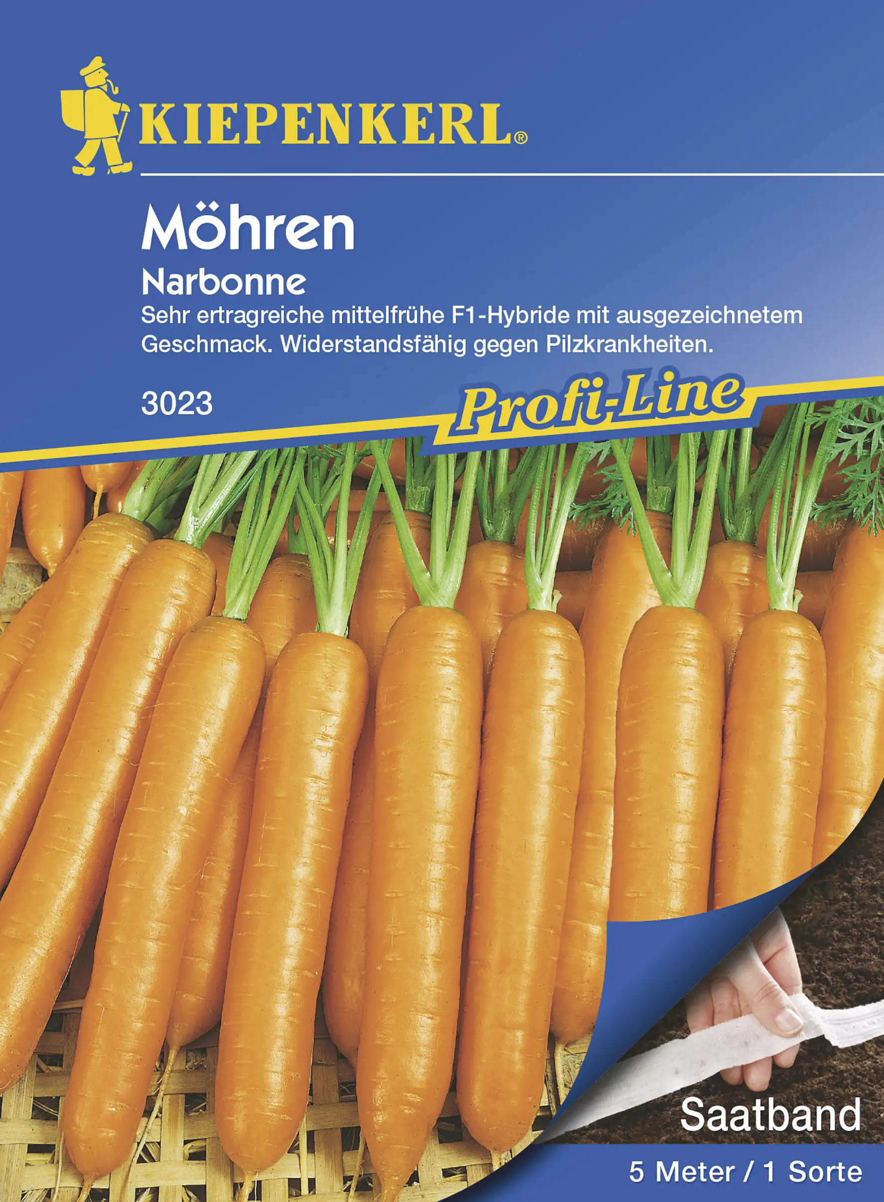 4000159180239 Kiepenkerl Möhre Narbonne F1 Saatband Inhalt reicht für 5 lfd. Meter