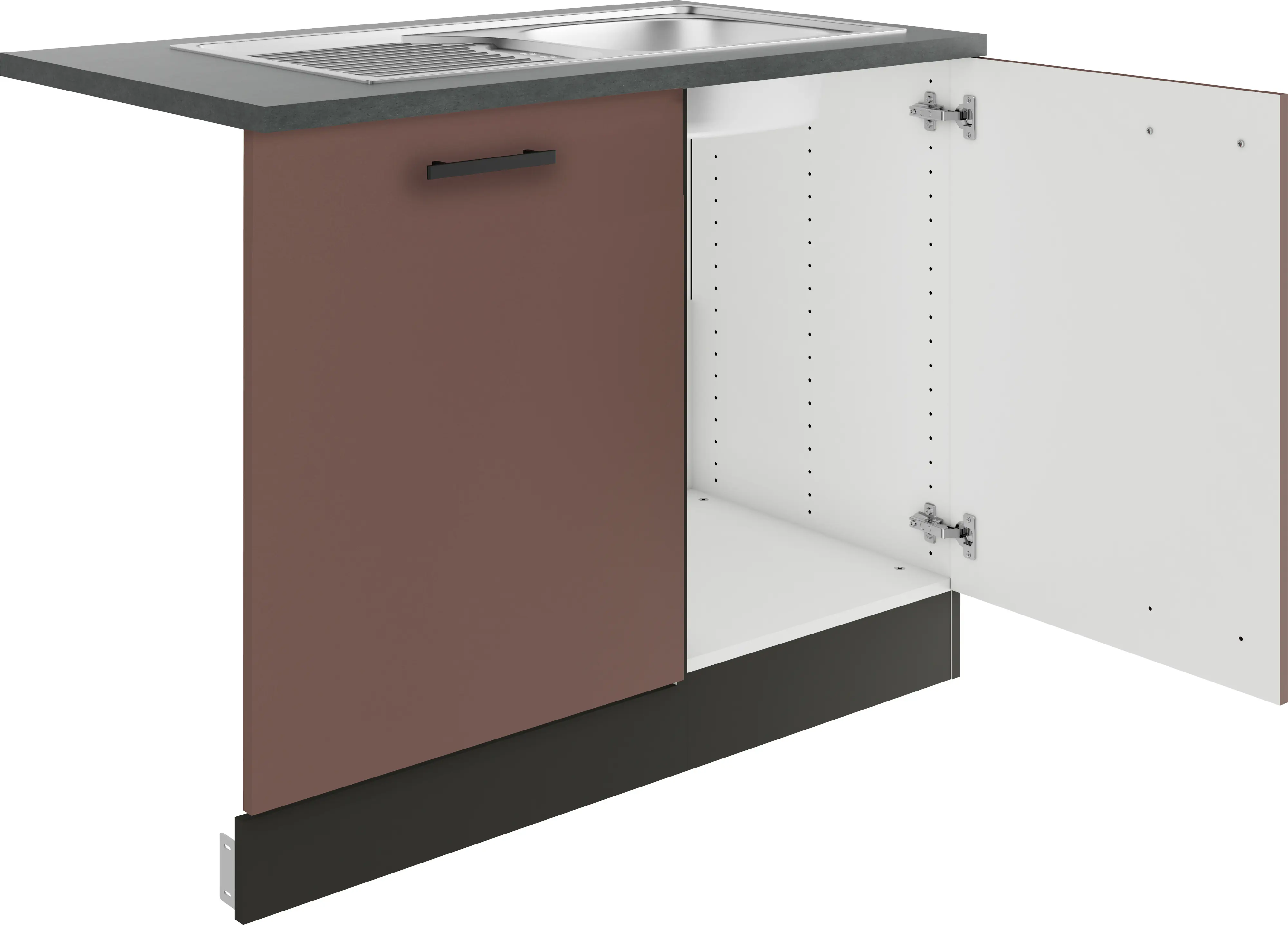 Optifit Spüle mit Unterschrank-Set Nizza 407 rostrot/anthrazit 110 cm