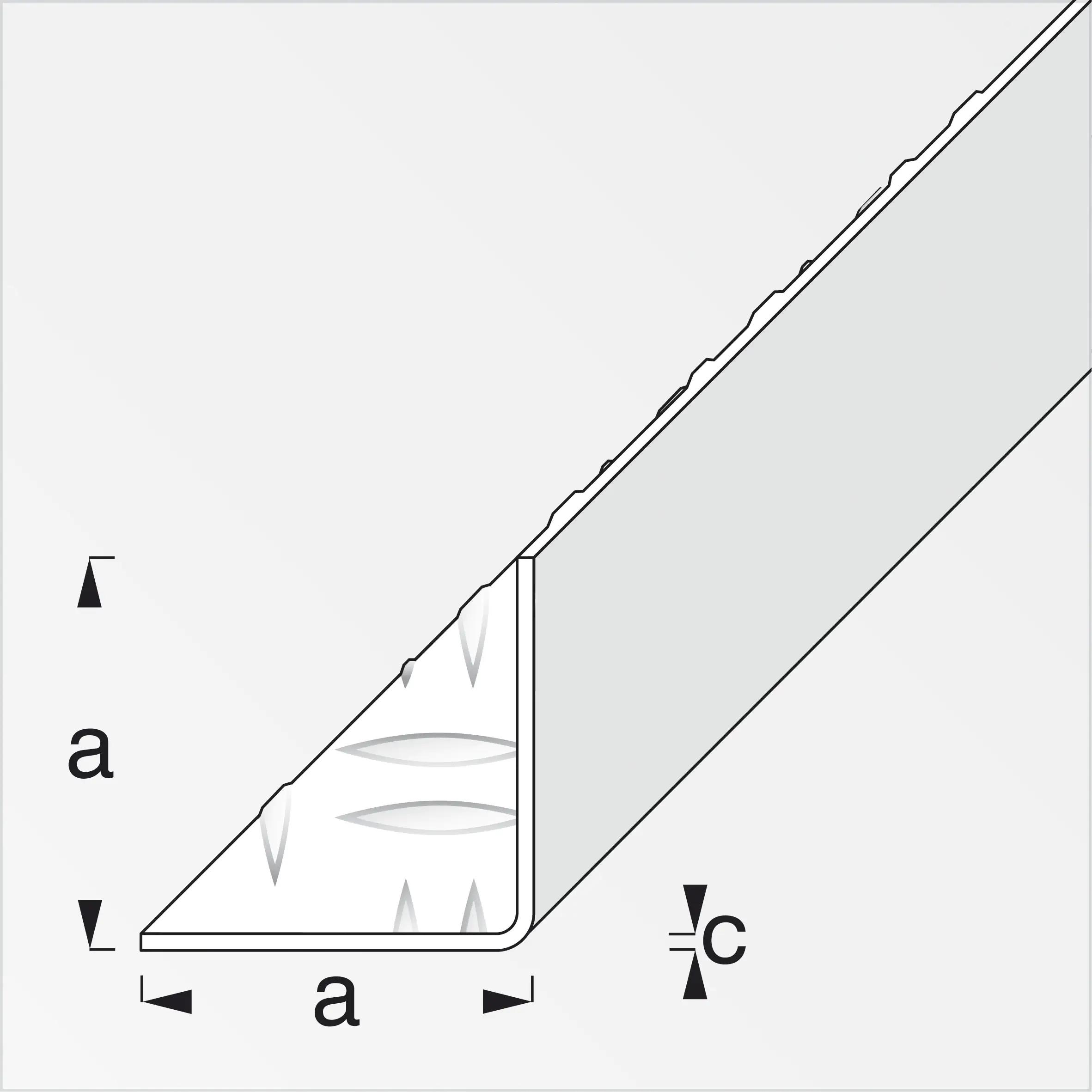 alfer Winkel, innen 2.5 m, 29.5 x 29.5 mm Aluminium roh blank