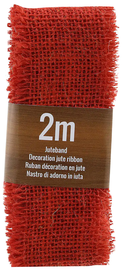 Jute Dekoband rot 2m x 6,5 cm