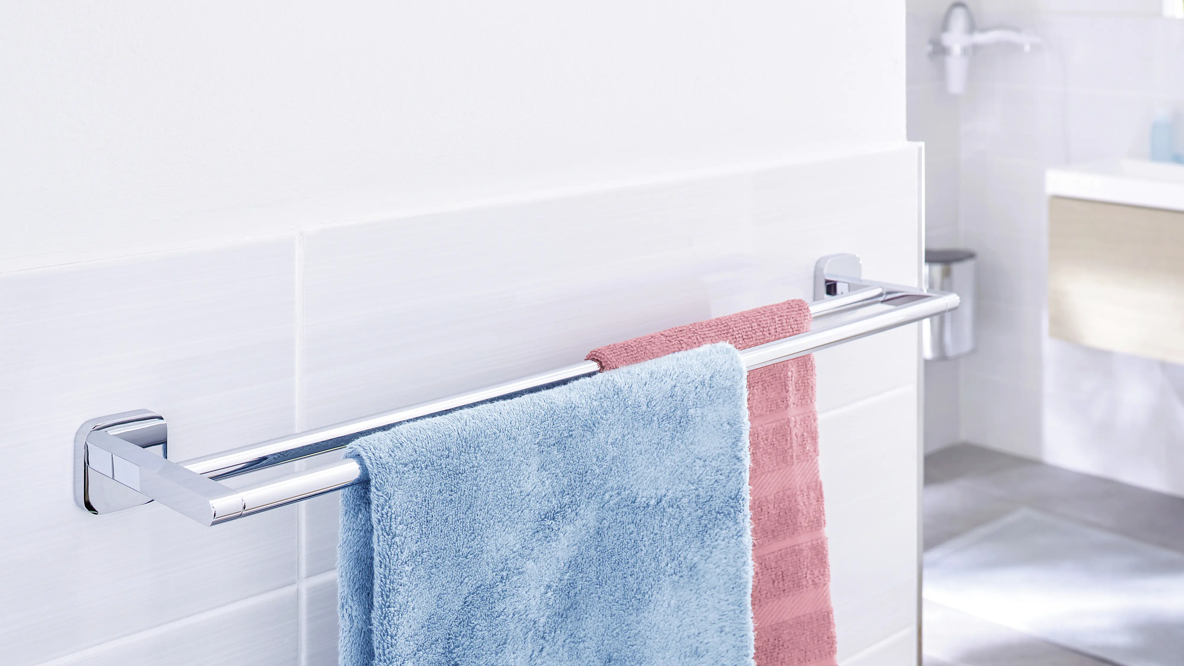 tesa Handtuchstange Elegaant Metall, chrom, 2-armig, rostfrei