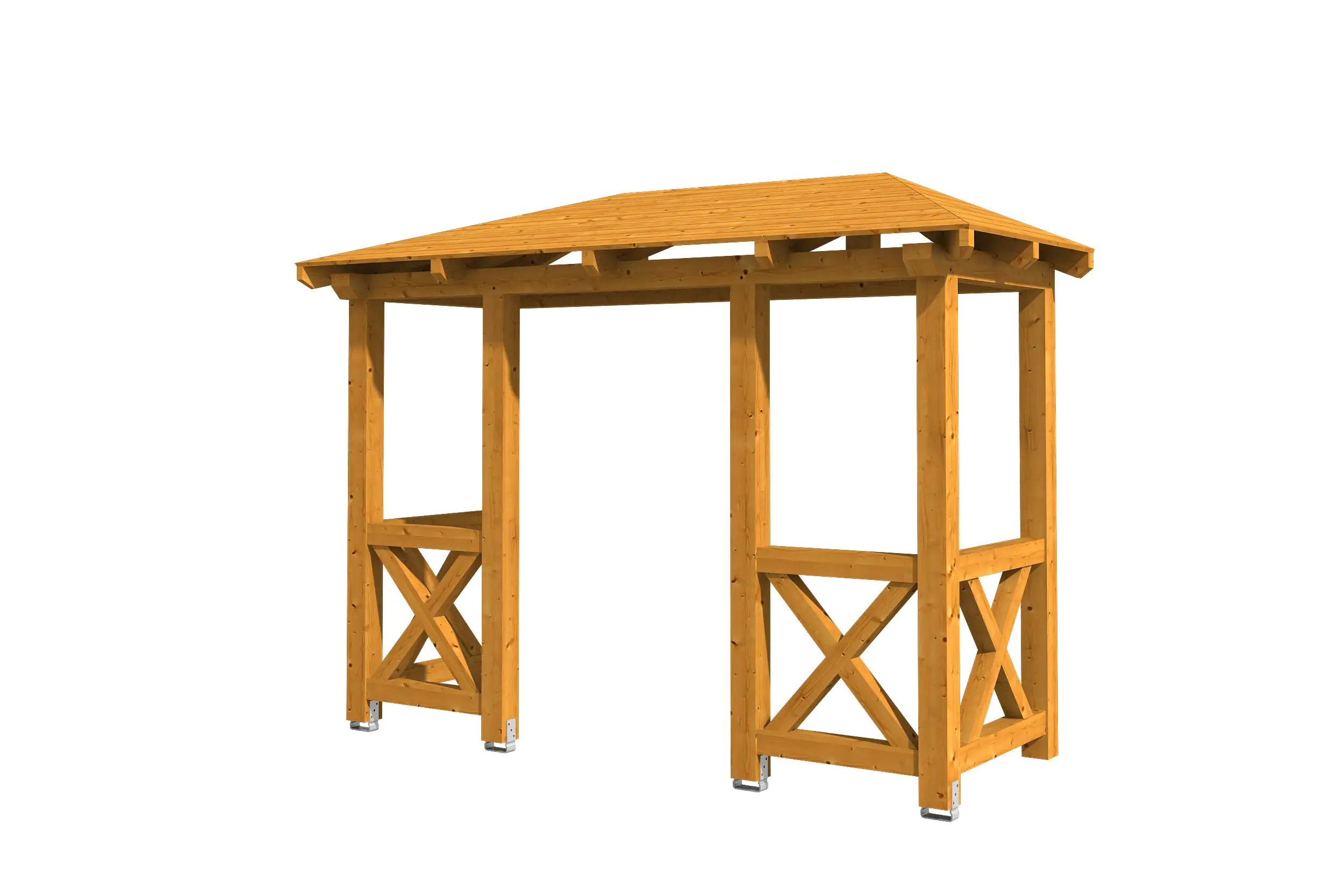 SKAN HOLZ Vordach Wismar Typ 5 351 x 134 cm, lasiert in Eiche hell