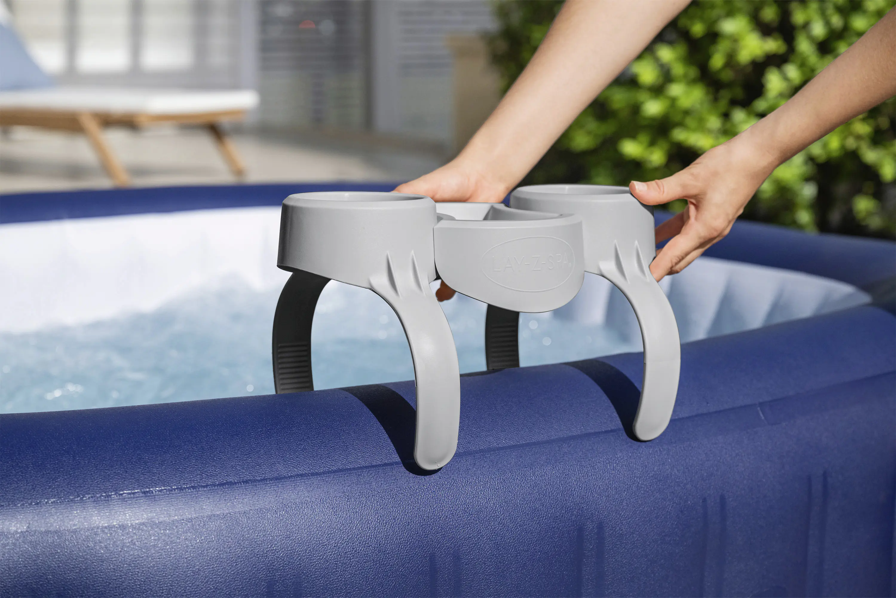 Bestway LAY-Z-SPA Xtras Getränkehalter für Pool 35 x 23,2 cm grau
