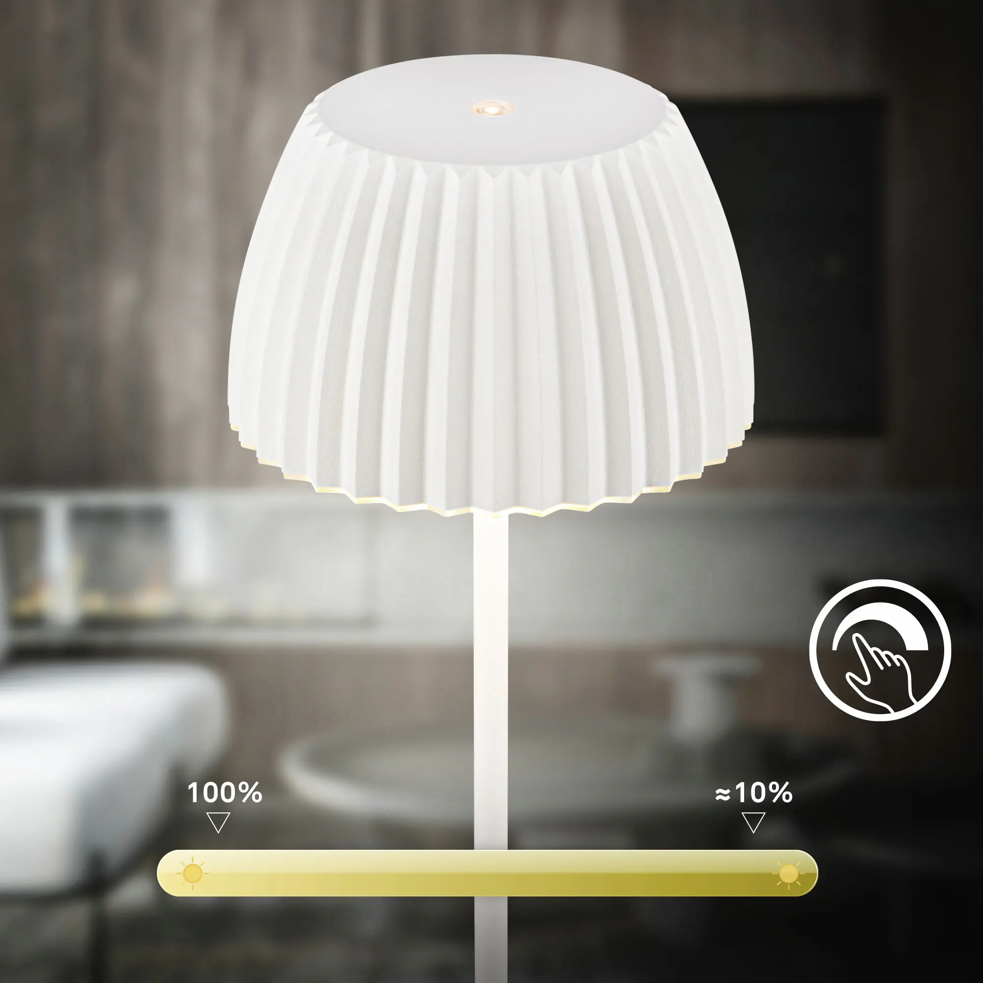 Briloner LED-Tischleuchte Riffle mit Akku weiß dimmbar