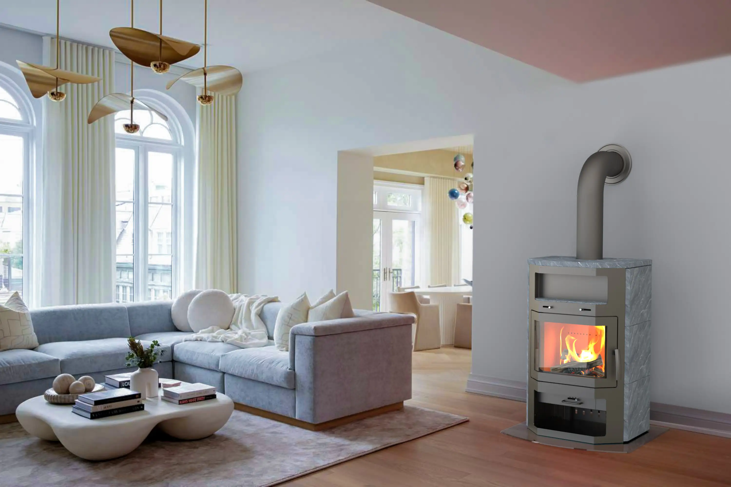 Thermia Kaminofen Bali Max Naturstein grau 8,5 kW Thermia Kaminofen Bali Max Naturstein grau 8,5 kW