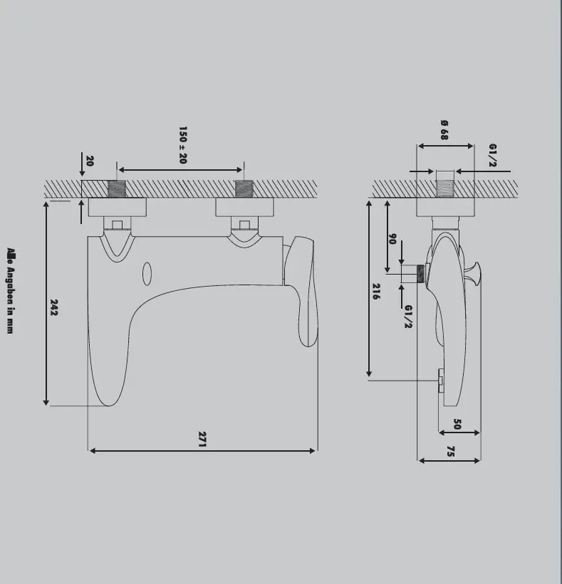 Primaster Badewannenarmatur Hamburg verchromt