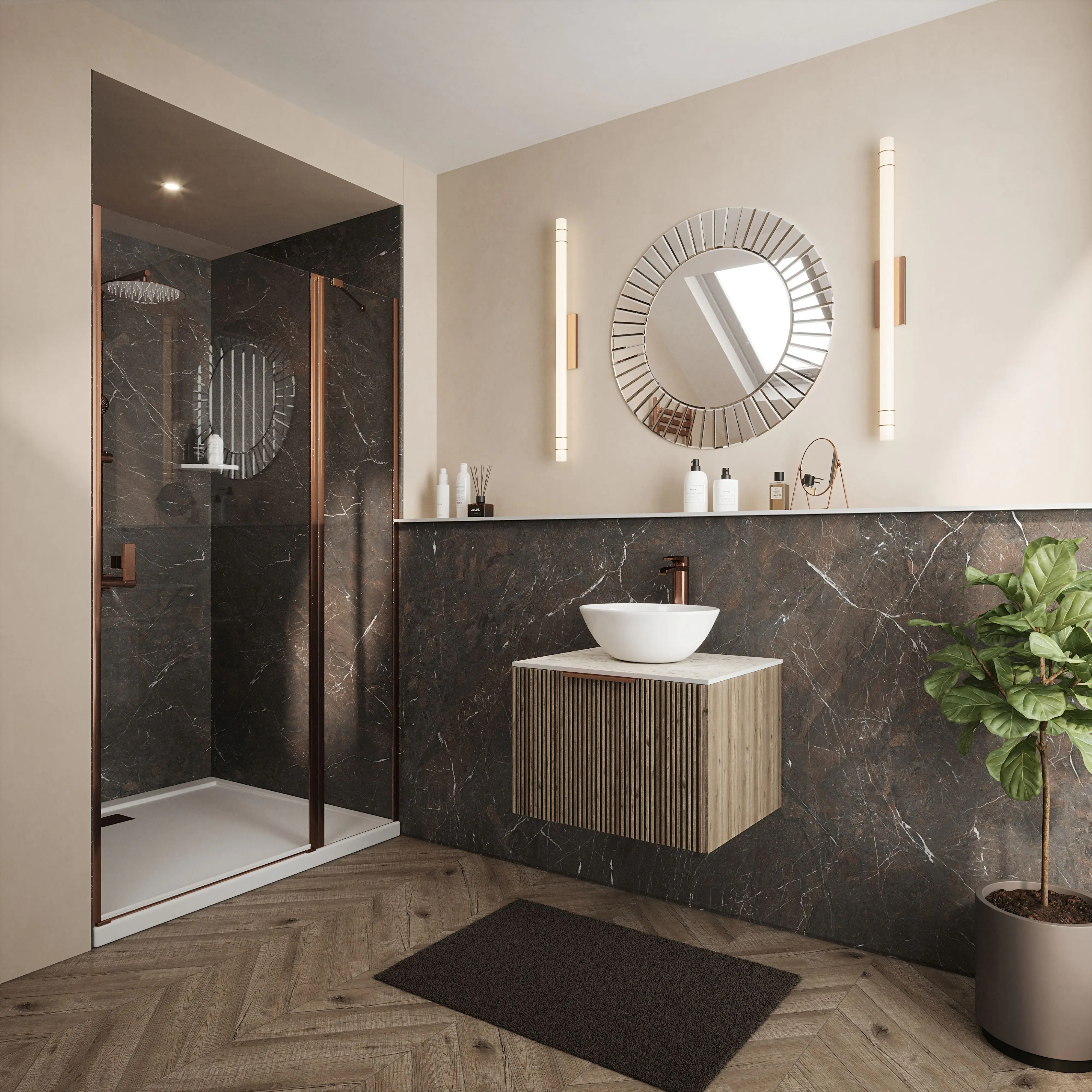Wetwall Elite Wandpaneel  Rosso Levanto 60 x 260 cm mit Nut & Feder