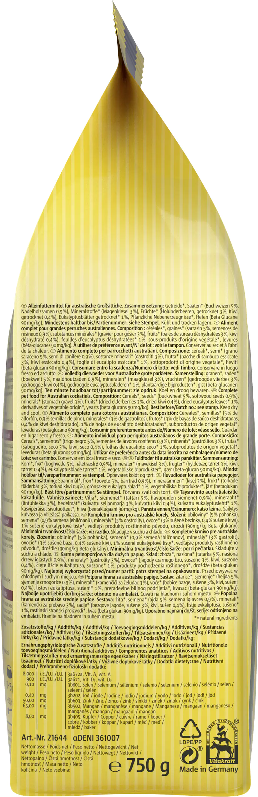 Vitakraft AUSTRALIAN australischer GS 750 g Vitakraft AUSTRALIAN australischer GS 750 g