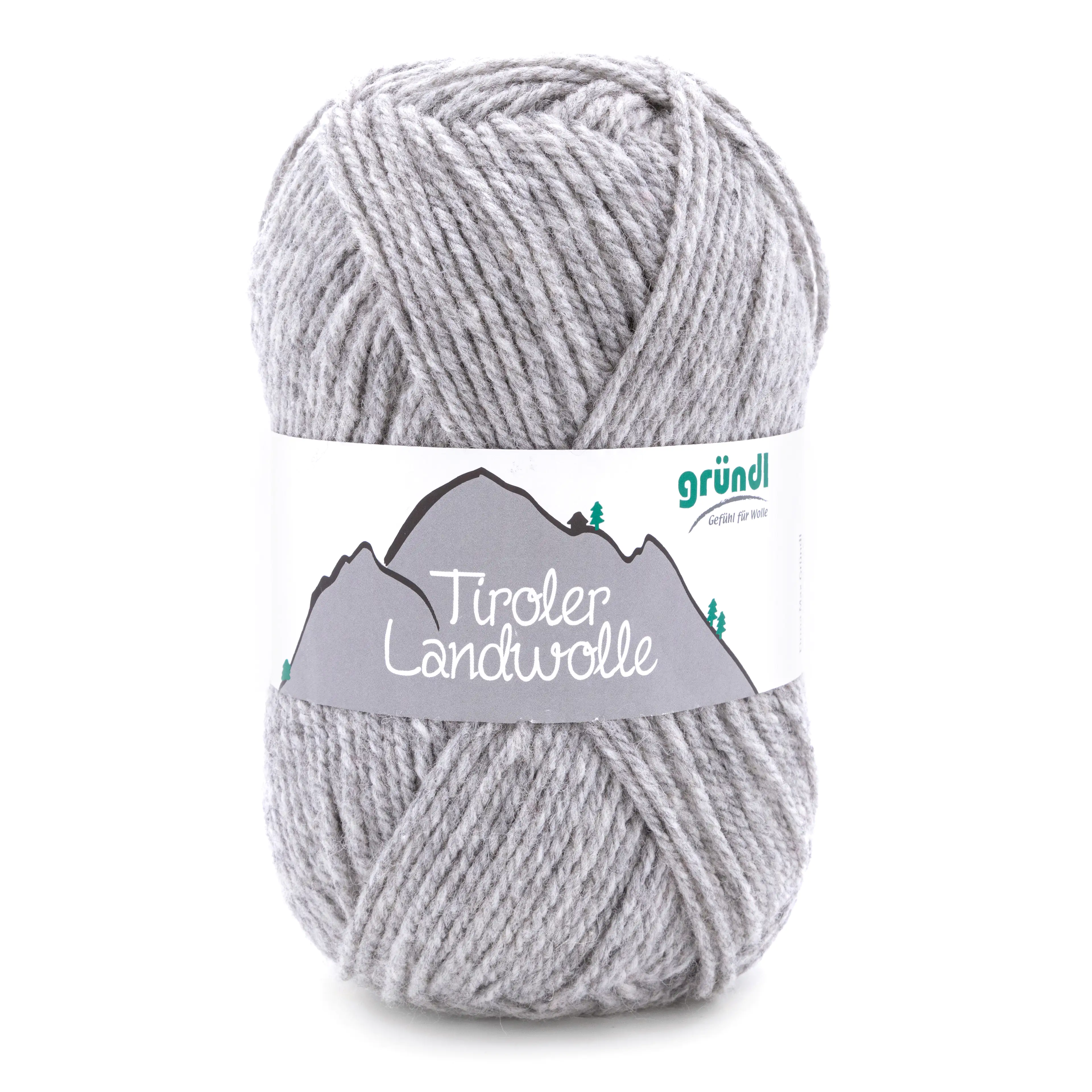 Gründl Tiroler Landwolle 100 g hellgrau