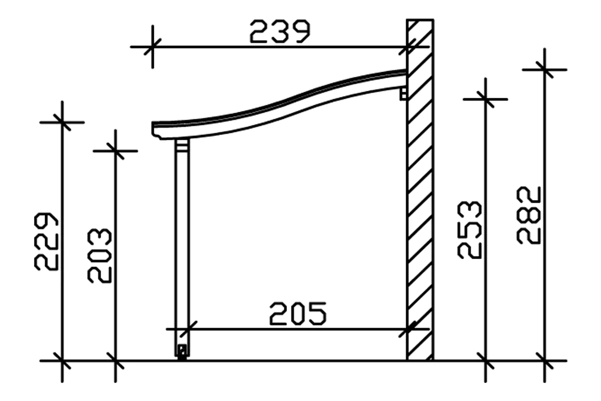 SKAN HOLZ Terrassenüberdachung Venezia 434 x 239 cm lasiert in Schiefergrau