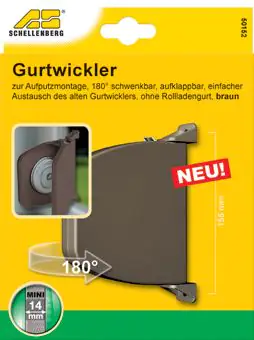 Schellenberg Aufschraubwickler aufklappbar Mini braun ohne Rolladengurt