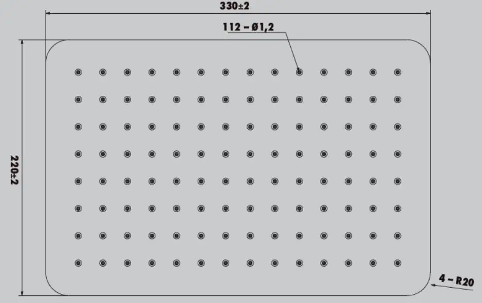 Primaster Kopfbrause Santiago chrom 33 x 22 cm