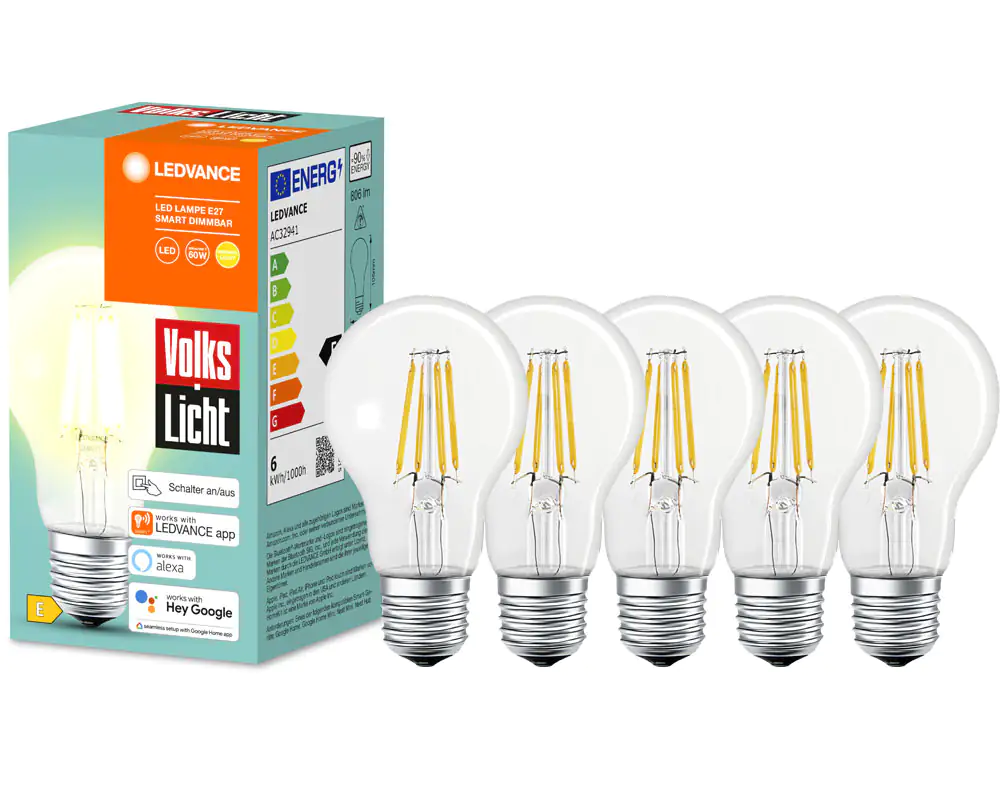 Ledvance Smart+ LED Leuchtmittel E27 Filament 6 W Ledvance Smart+ LED Leuchtmittel E27 Filament 6 W