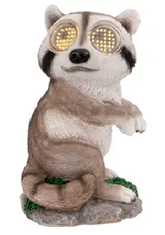LED Dekofigur Solar Waschbär Rolling Eyes 21–26 cm warmweiß braun LED Dekofigur Solar Waschbär Rolling Eyes 21–26 cm warmweiß braun
