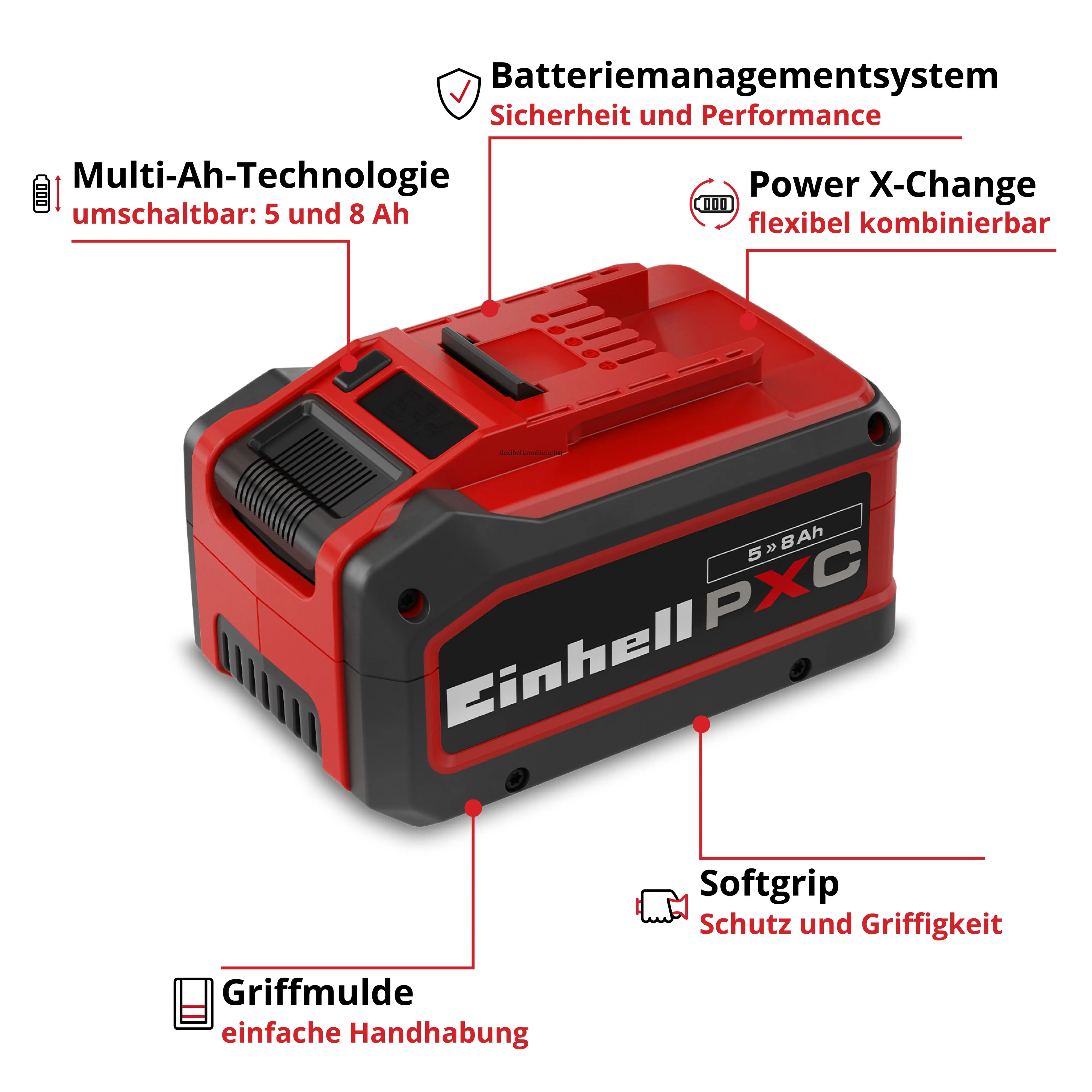 Einhell Akku 18 V 5-8 Ah Multi-Ah PXC Plus