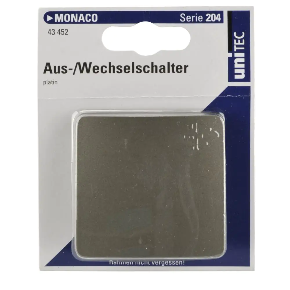 Unitec Aus-/Wechselschalter Monaco mit Wippe platin