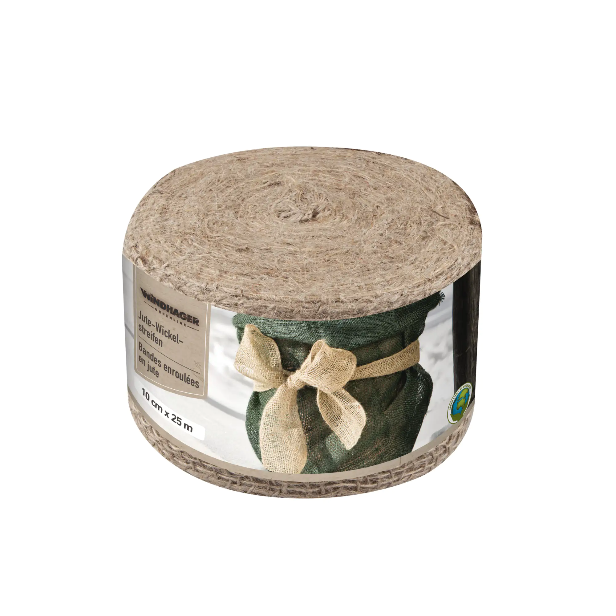 Windhager Jute-Wickelstreifen Öko natur 10 cm x 25 m, natur