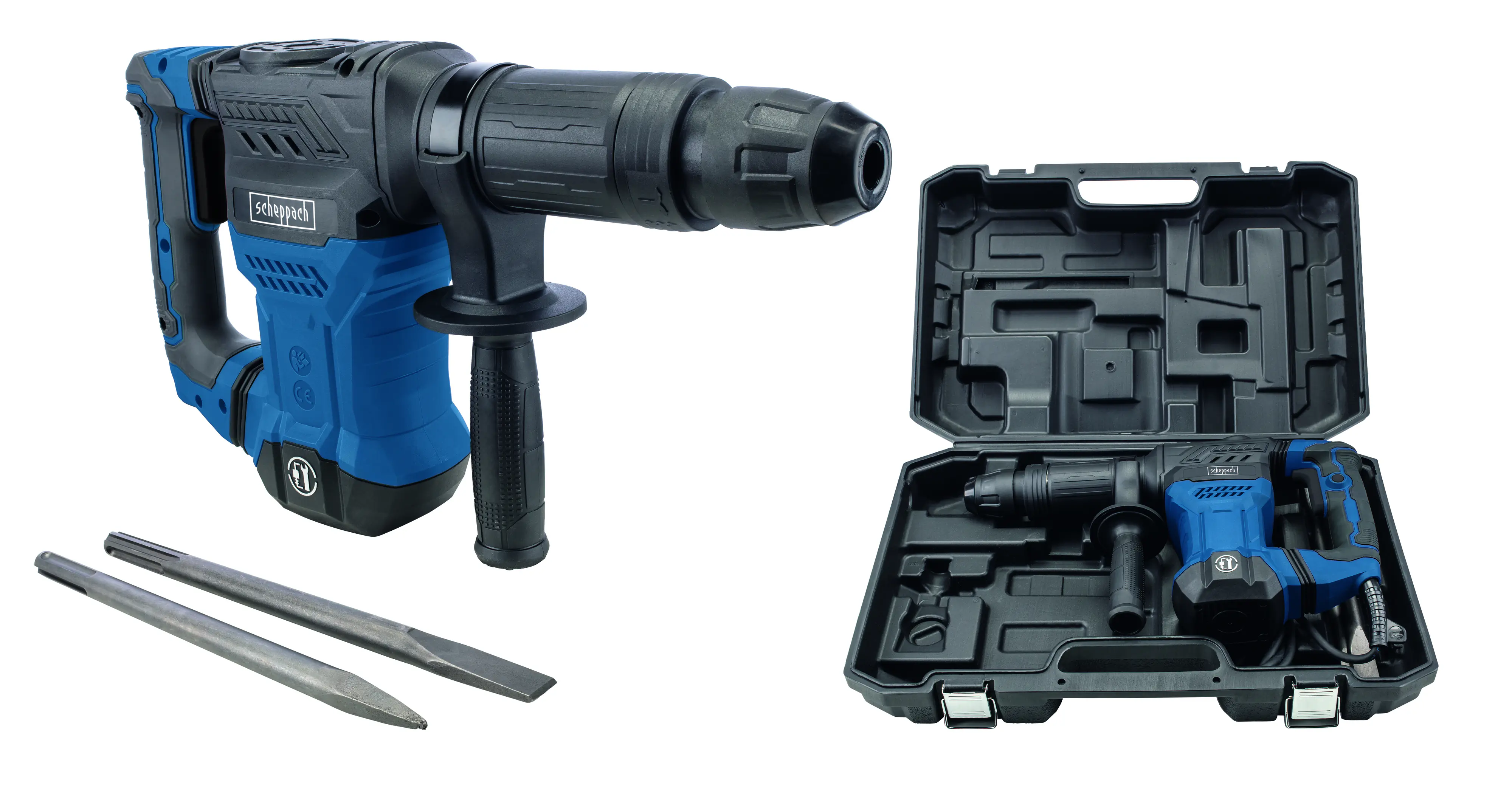 Scheppach Abbruchhammer AB1500X 20 J 1300 W SDS Max inkl. Spitz- & Flachmeisel