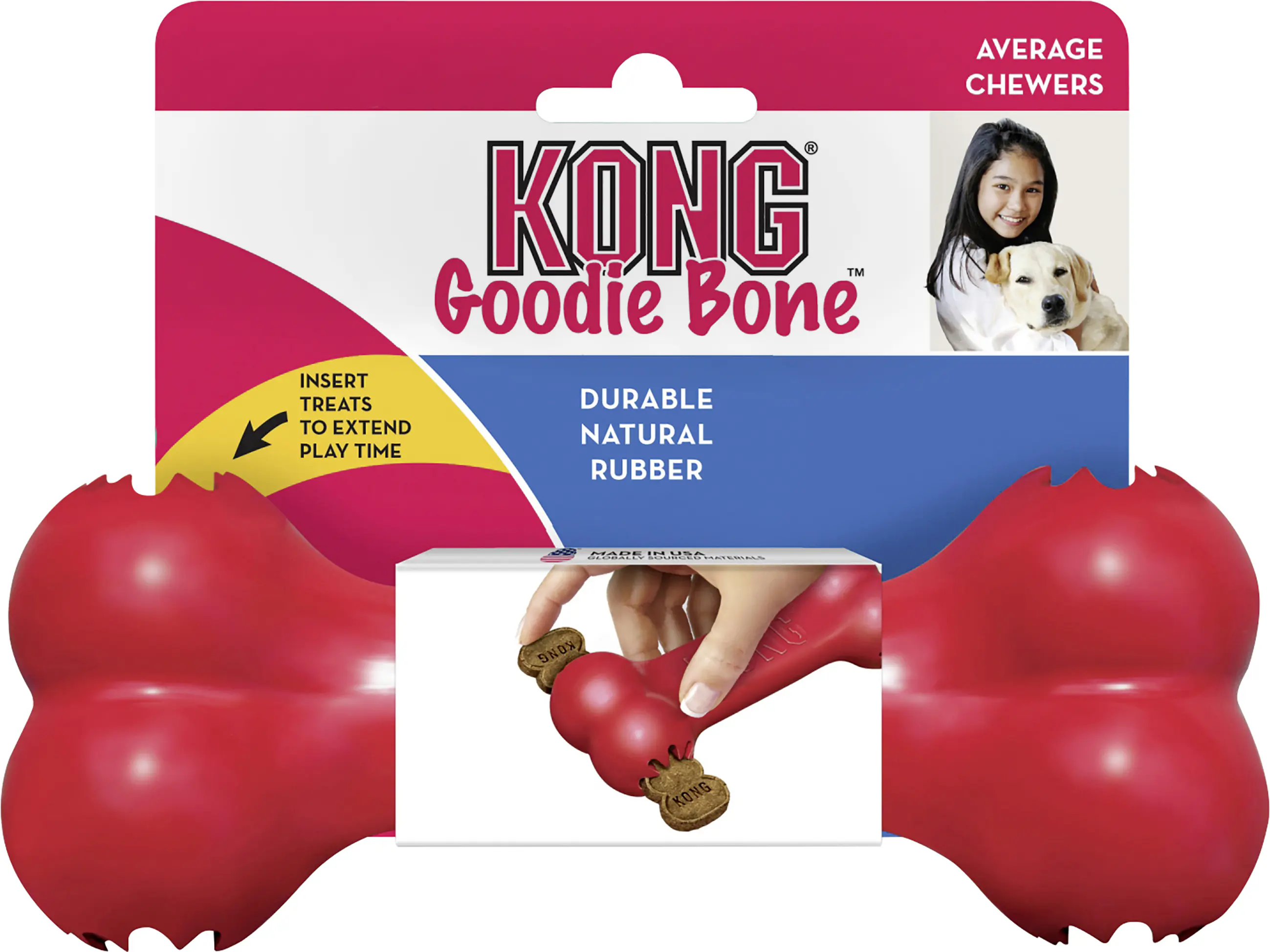 Kong Hundespielzeug Goodie Bone 13 cm rot