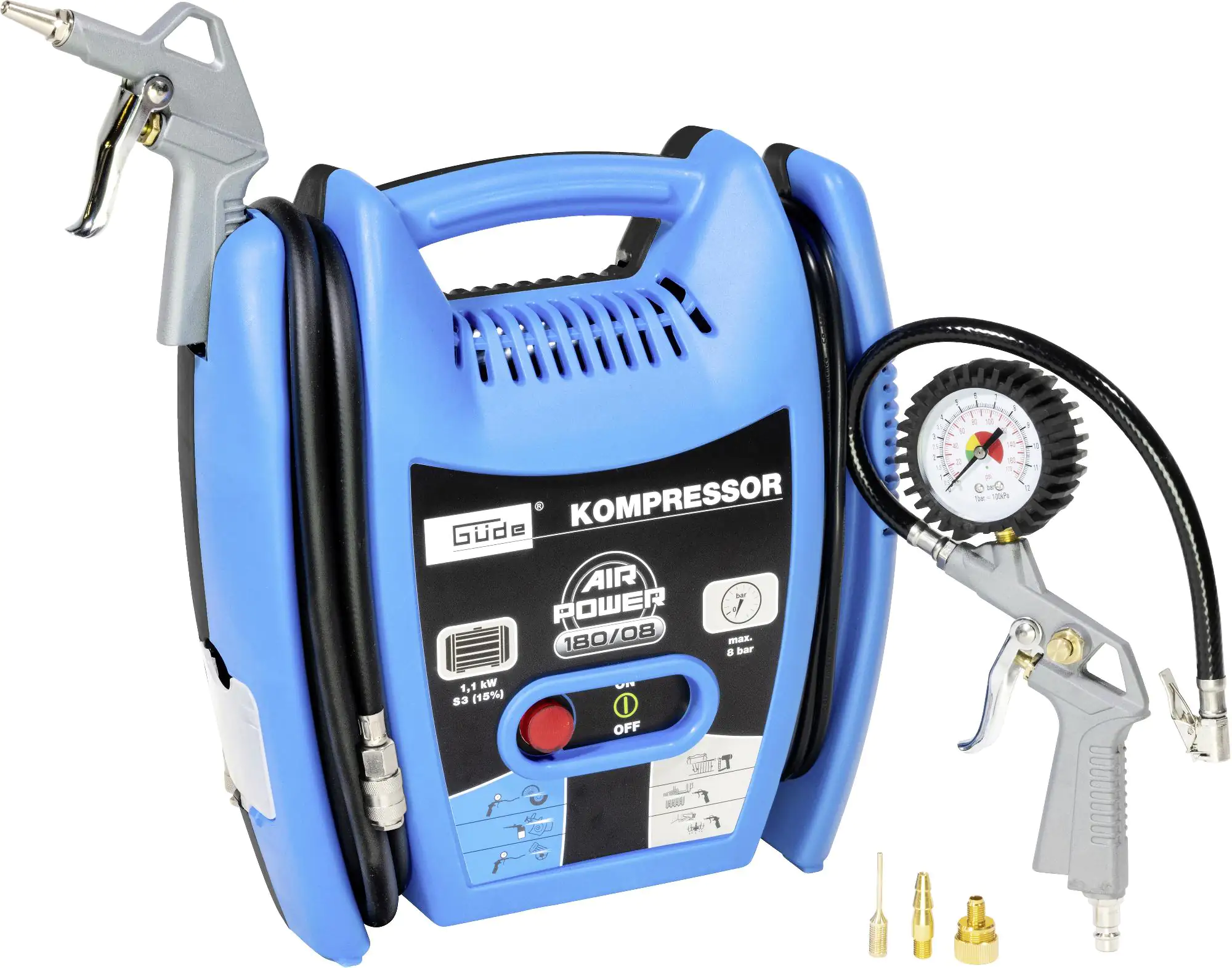 Güde Multikompressor-Set Airpower 180-08 8 bar 180 l/min 1,1 kW Güde Multikompressor-Set Airpower 180-08 8 bar 180 l/min 1,1 kW