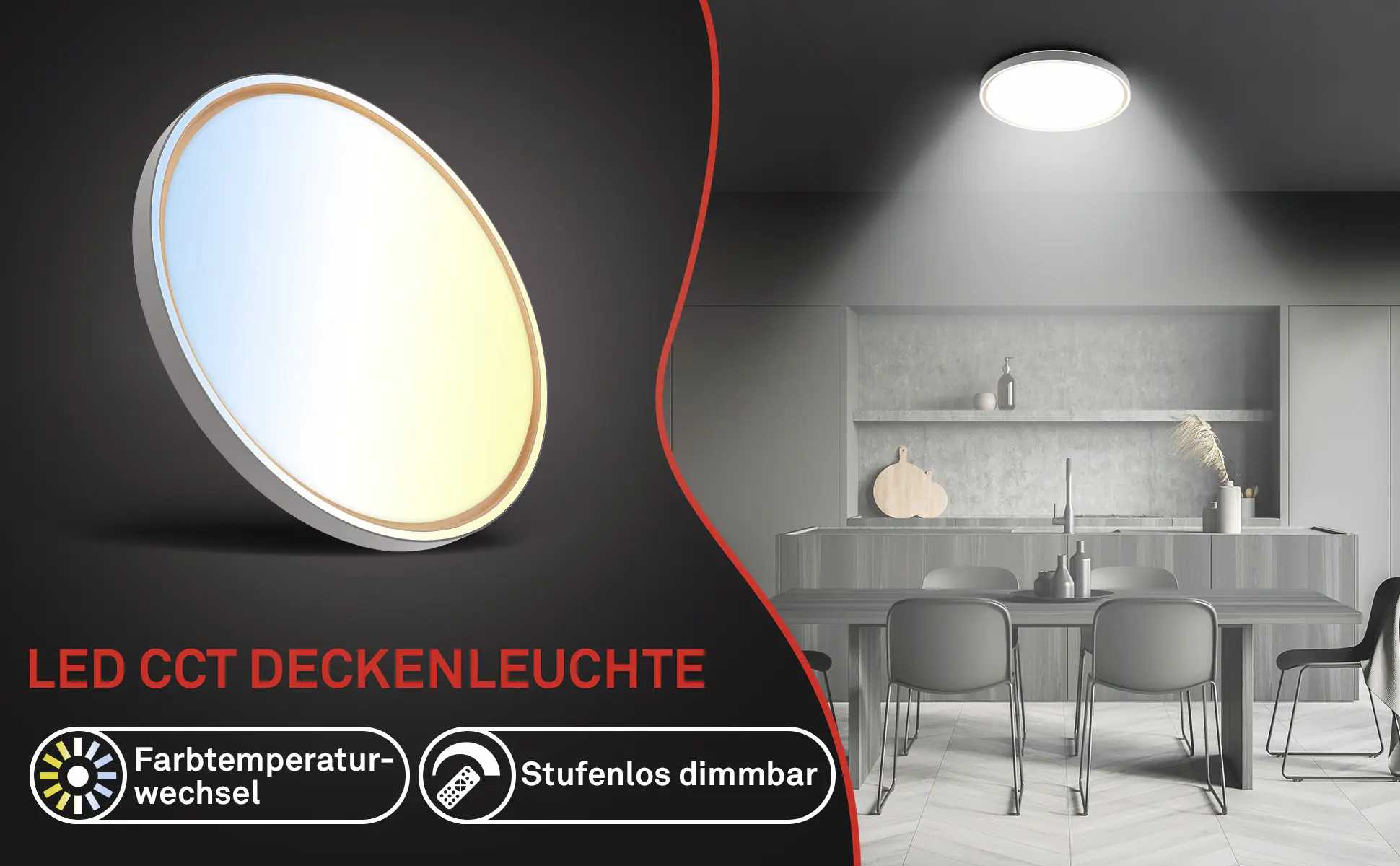 Briloner LED-Deckenleuchte Ina Ø 49,5 cm anthrazit CCT dimmbar