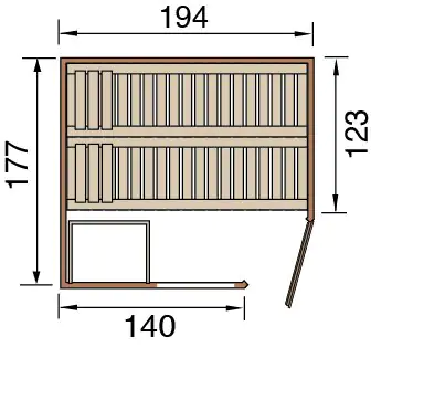 Weka Element-Ecksauna Varberg 2 mit Glastür und Fenster Weka Element-Ecksauna Varberg 2 mit Glastür und Fenster