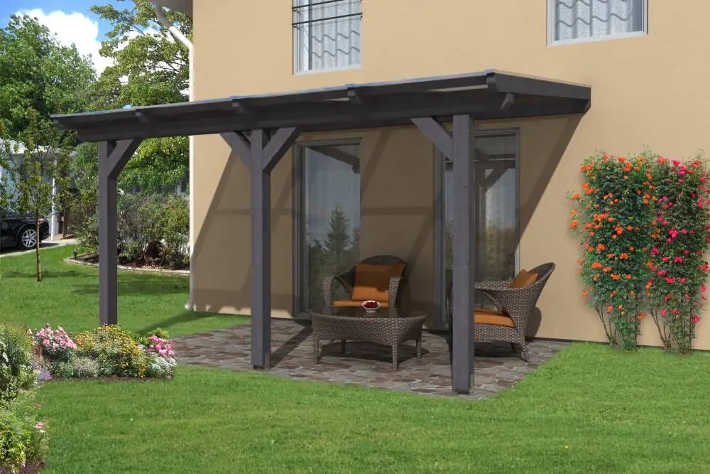 SKAN HOLZ Terrassenüberdachung Andria 434 x 250 cm Leimholz