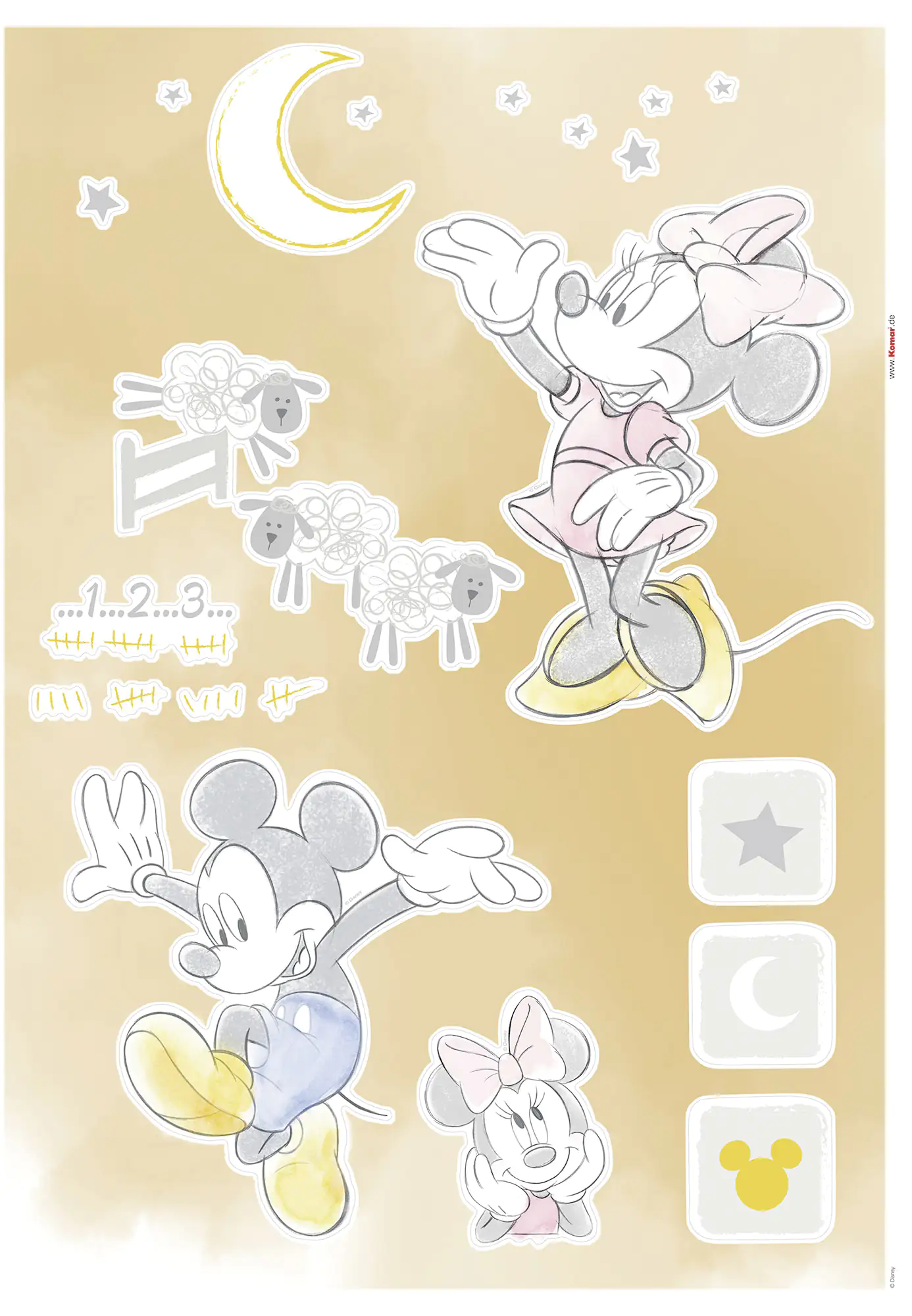 Komar Dekosticker Counting Sheeps 50 x 70 cm Komar Dekosticker Counting Sheeps 50 x 70 cm