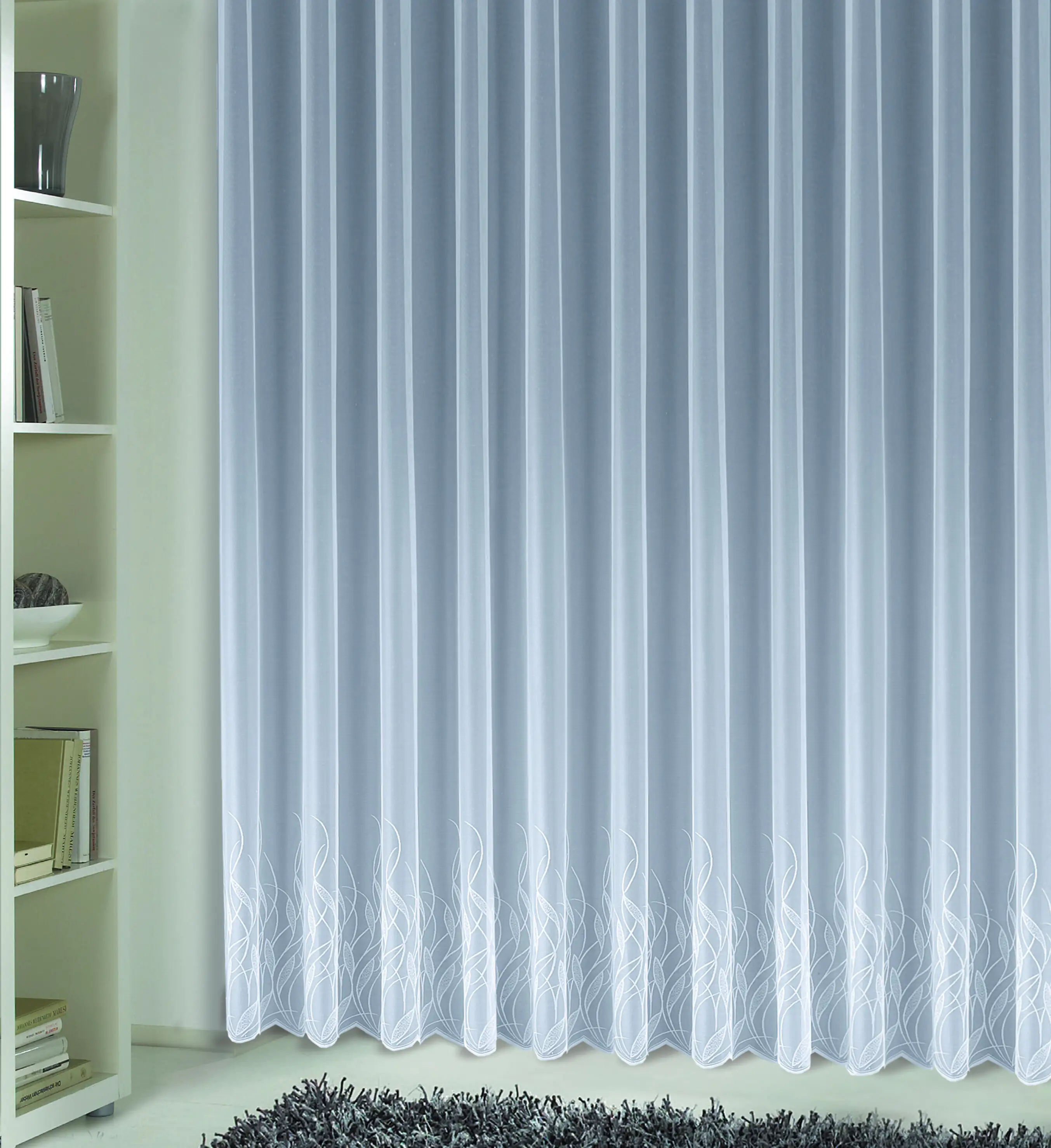 Neusser Collection Store mit Gardinenband Caroline Jaquard weiß 300x245 cm